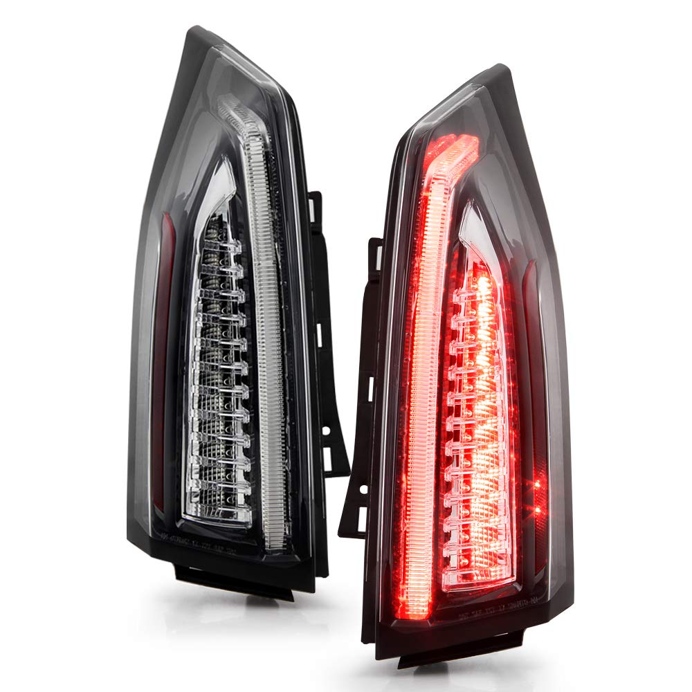 ACANII LED Tail Lights Brake Lamps Assembly - Compatible with 2013-2018 Cadillac ATS 4-Door Sedan, Black Housing, Driver & Passenger Side - Upgrade Your Car's Style & Visibility for Night Driving & Safety