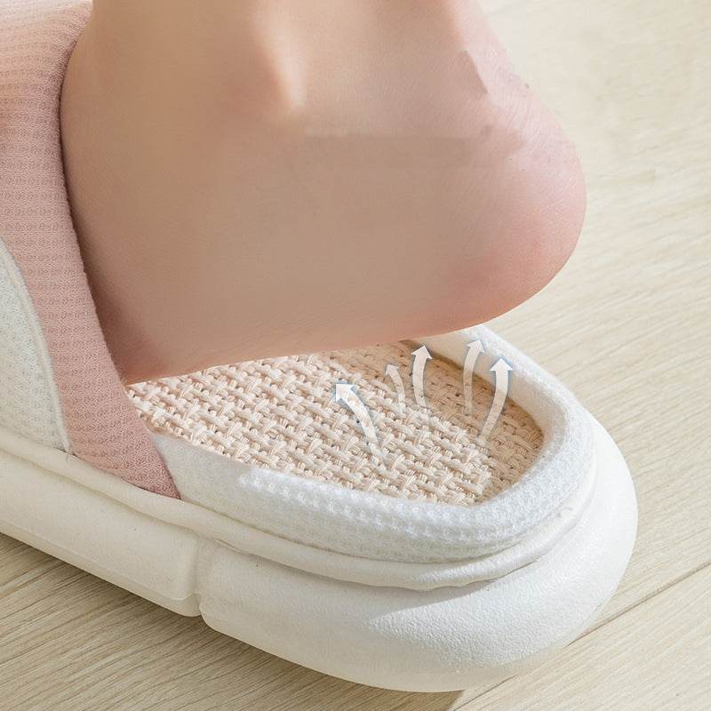 Soft & Cozy Bunny Linen Slippers for Women - Breathable Home Shoes with Non-Slip Sole - Perfect for Indoor Relaxation, Lounge Wear & Spa Days