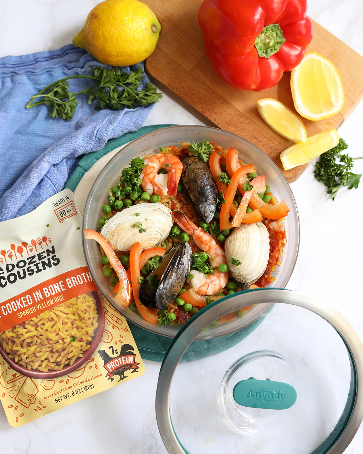 Authentic Spanish Style Seafood Rice - 12 Pack | Premium Paella Mix with Shrimp & Mussels | Perfect for Family Dinners, Tapas Nights & Spanish-Themed Parties