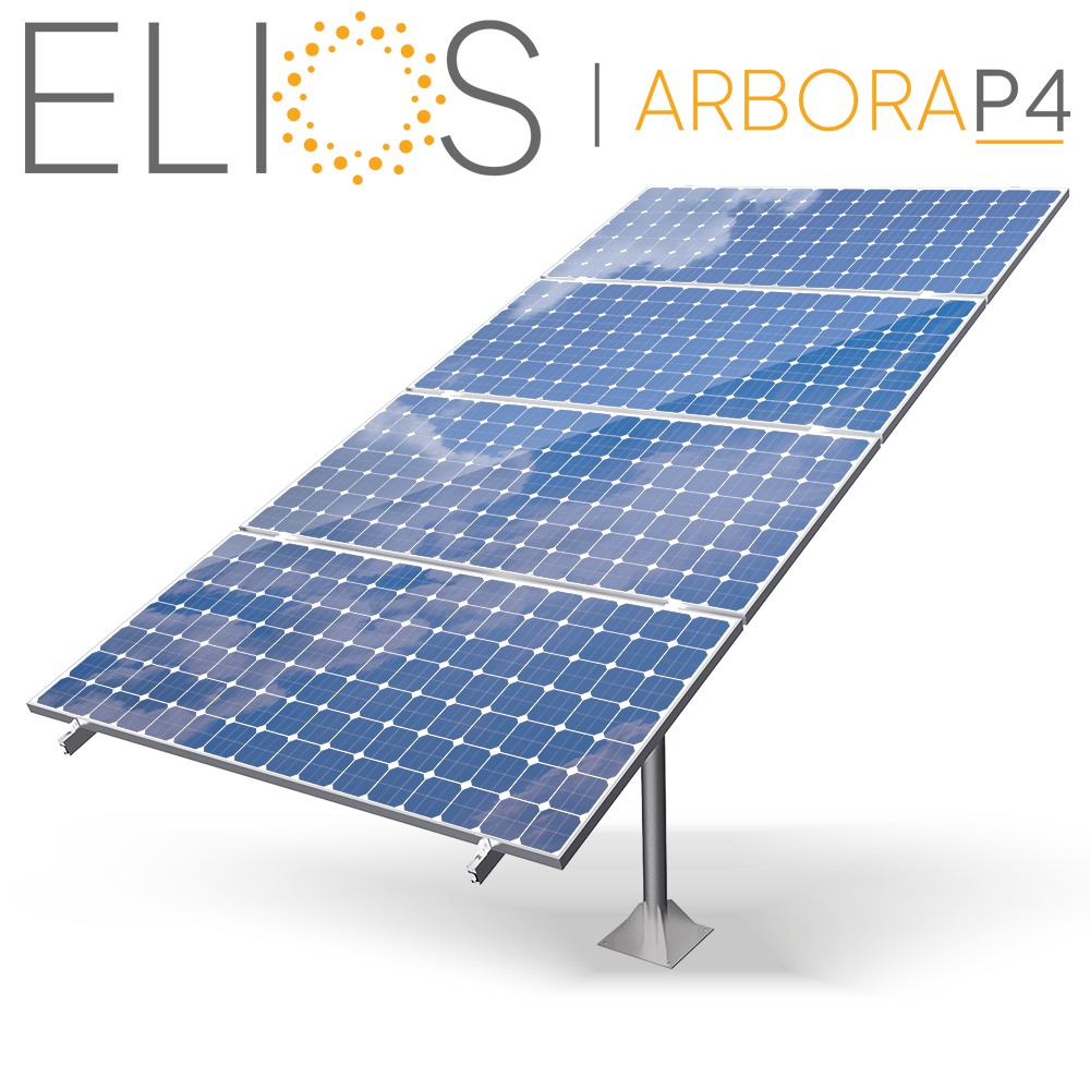 Elios Arbora P4 Solar Panel Pole Mount System - Heavy Duty Post Mounting Kit for 4 Panels | Perfect for Off-Grid Homes, RV Solar Installations & Remote Power Stations
