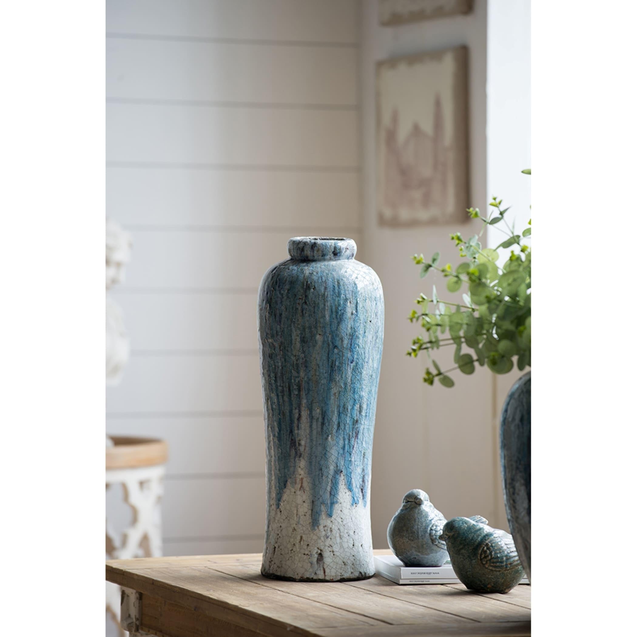 A&B Home 7.5 Inch Clear Glass Vase - Modern Decorative Flower Vase for Home Decor, Wedding Centerpieces & Tabletop Arrangements