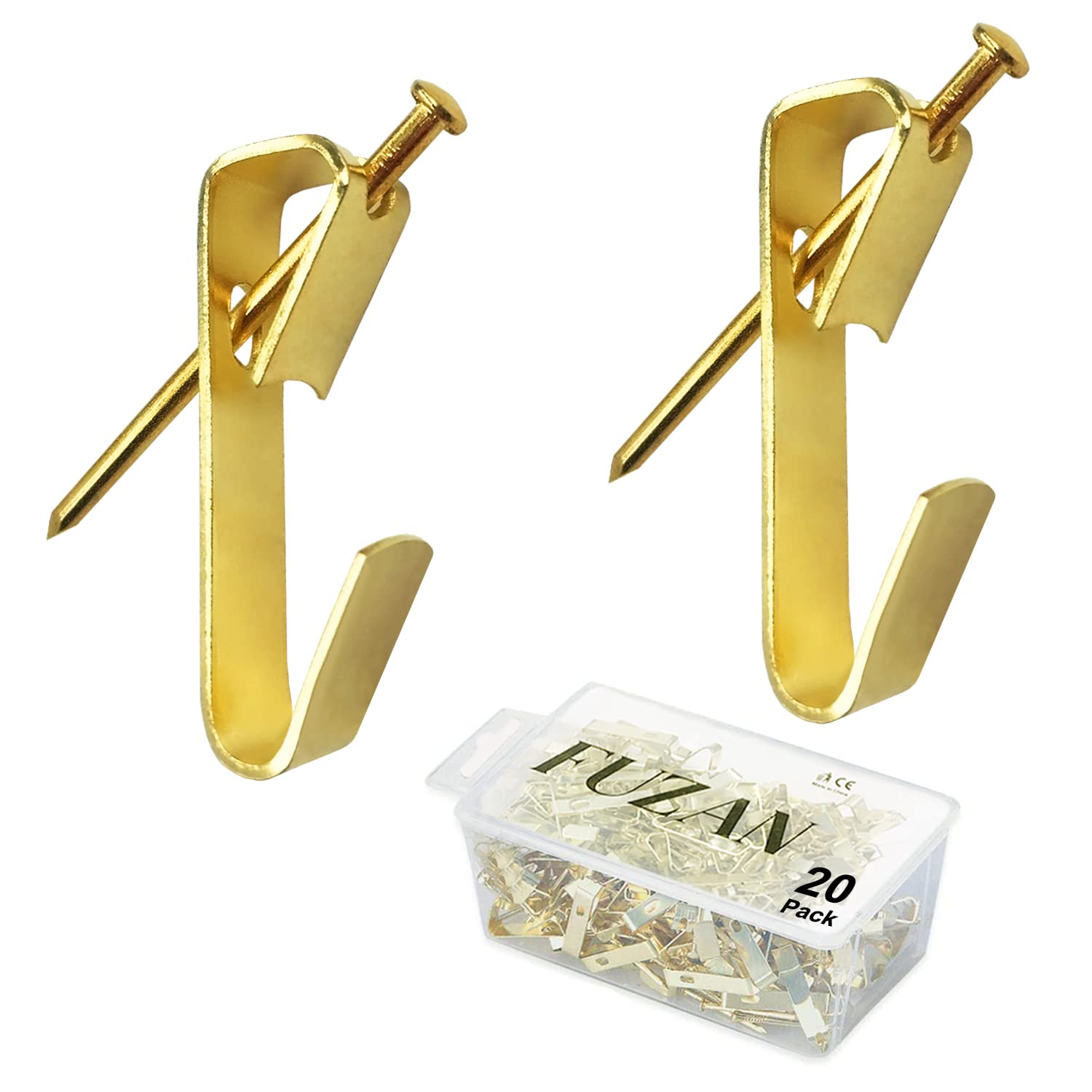 20 Pcs Heavy Duty Picture Hangers - Professional Wall Hooks for Frames & Canvas, Supports Up to 100lbs - Picture Hanging Kit for Wooden Walls & Drywall - Perfect for Home Office Decor, Gallery Wall, Clock & House Decoration