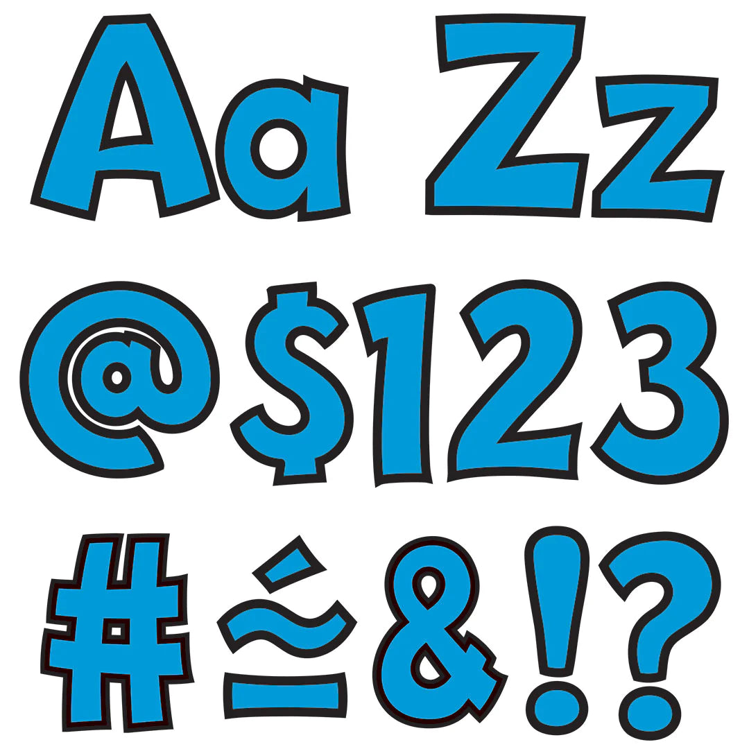 Blue 4 Inch Playful Uppercase & Lowercase Alphabet Letters Combo Pack - English & Spanish Bilingual Classroom Decor - Perfect for Bulletin Boards, Wall Displays & Educational Activities