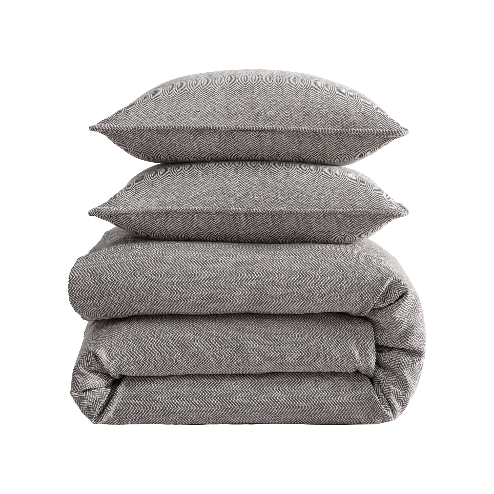 Luxury Chenille Herringbone Bedding Set - Soft & Cozy Queen/King Size Comforter Cover with Pillowcases - Perfect for Winter Nights & Cozy Home Decor