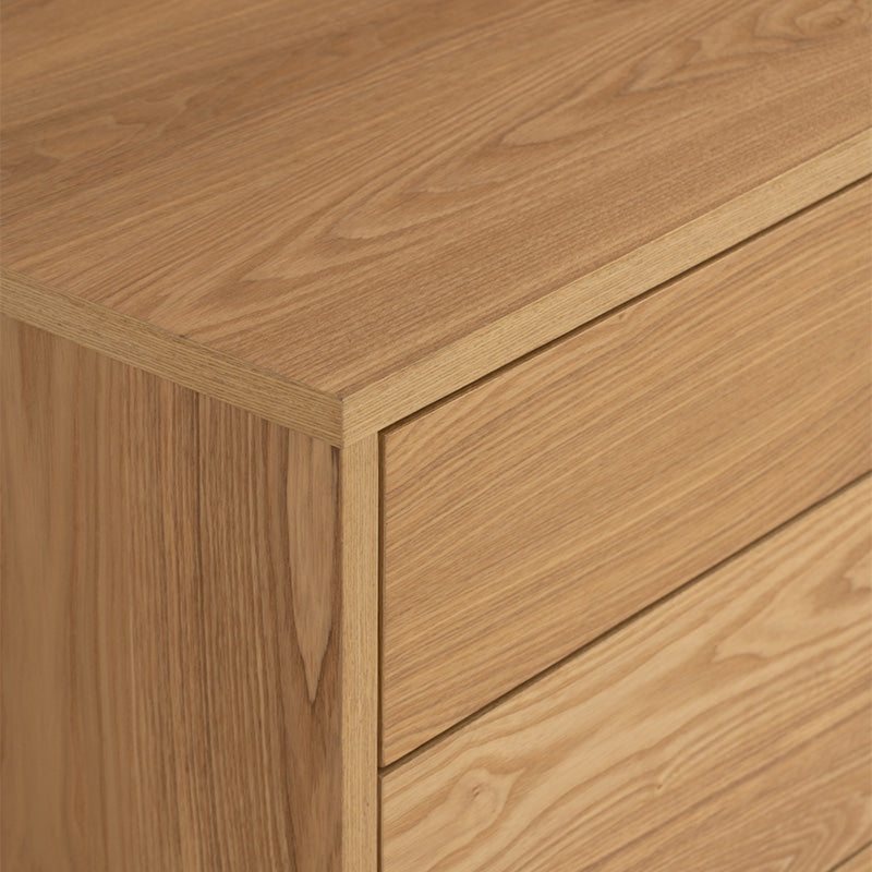 CASTOR Sideboard Buffet 125cm - Modern Wooden Storage Cabinet with 3 Drawers & Doors in Natural, Navy Blue & Black - Perfect for Dining Room, Living Room & Entryway Organization