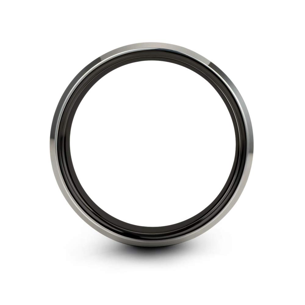 Premium Tungsten Carbide Wedding Band Ring for Men & Women - 8mm Blue Black Gunmetal with Beveled Edge, Brushed & Polished Finish - Custom Engraved Anniversary & Engagement Ring - Perfect for Weddings, Proposals & Special Occasions