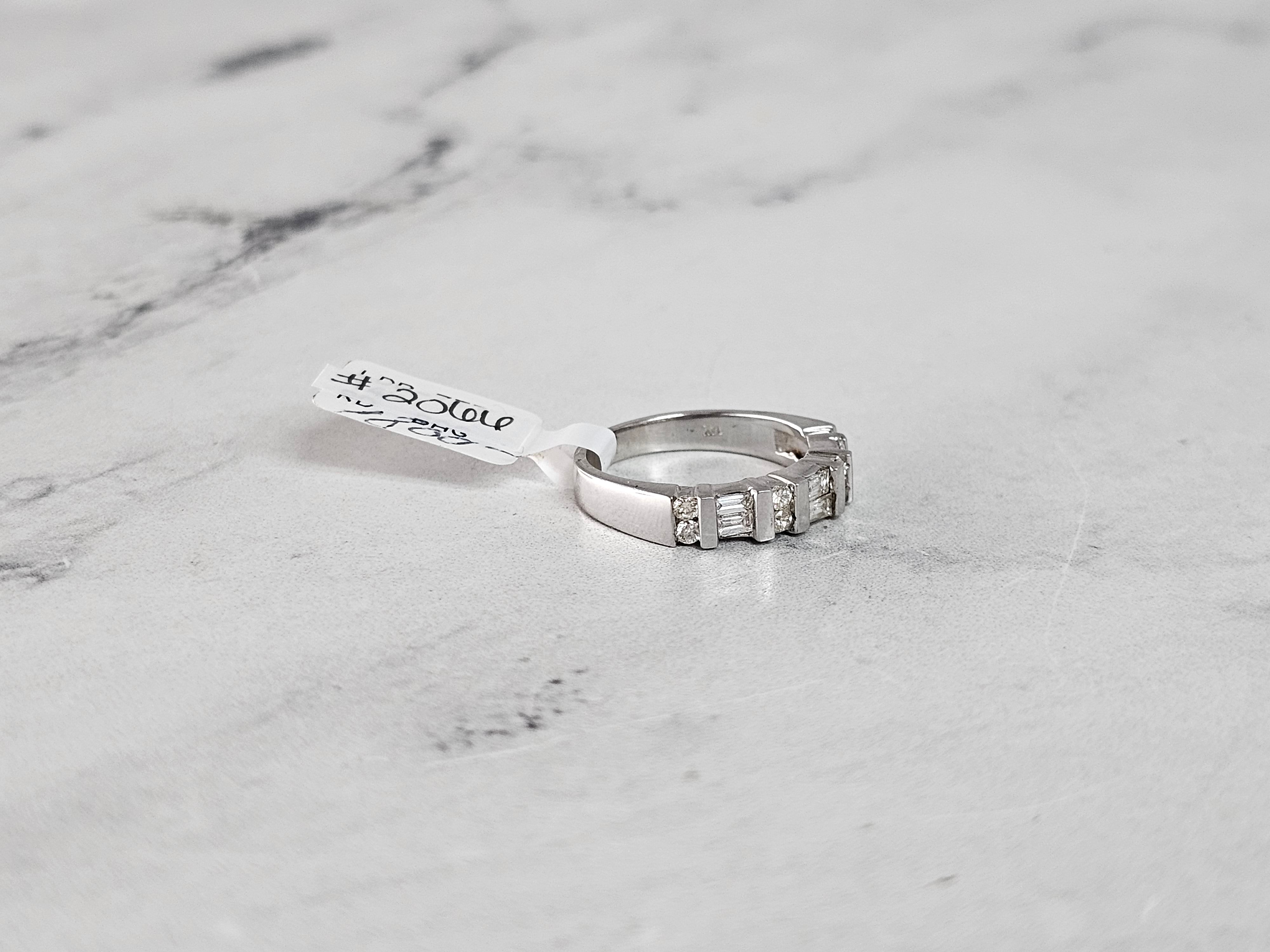 14K White Gold Baguette Diamond Anniversary Wedding Band for Women - Perfect for Weddings, Anniversaries & Special Occasions