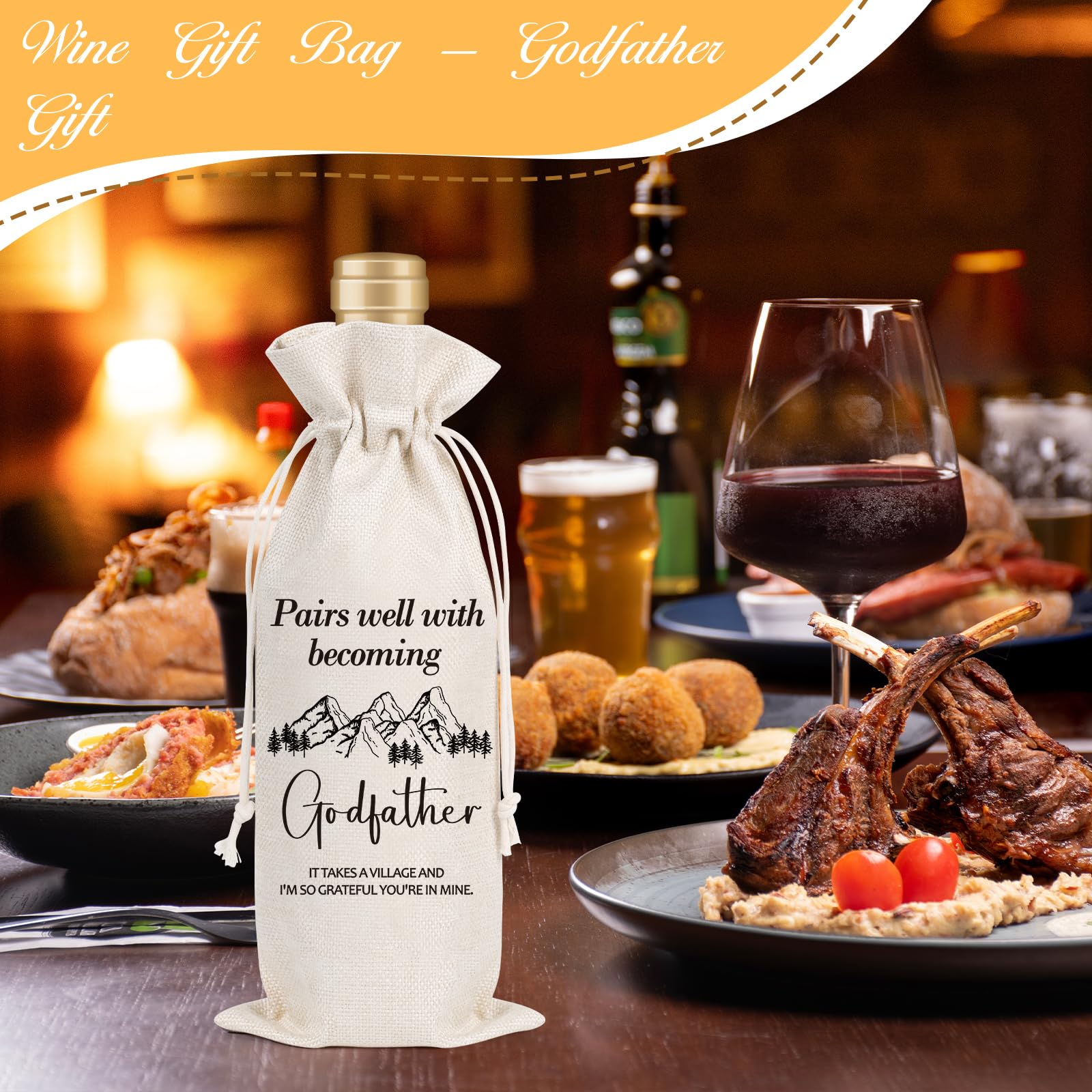 Premium Godfather Proposal Wine Gift Set - Elegant Wine Bag for Men, Perfect Pairing for Becoming a Godfather - Ideal Christening, Baby Shower & Baptism Gift for Godparents, Uncles & Aunts - Thoughtful Present for Special Occasions & Celebrations