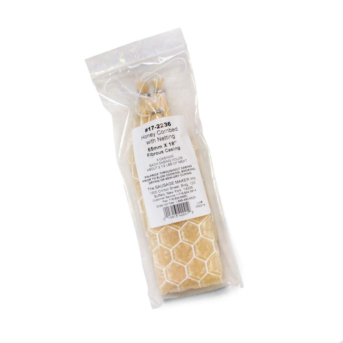 Premium Honeycomb Sausage Casings with Netting - 3 Pack Natural Collagen Casings for Homemade Sausages, Hot Dogs & Kielbasa - Perfect for BBQ, Grilling & Charcuterie Making