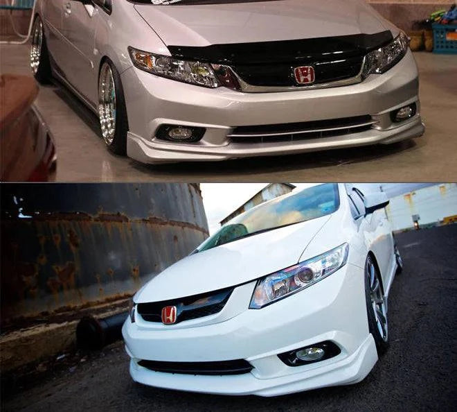 2012 Honda Civic 4 Door Sedan Front Bumper Lip Spoiler - USDM MD Style PU Material for Enhanced Aerodynamics & Sporty Look - Perfect for Car Enthusiasts & Street Racing