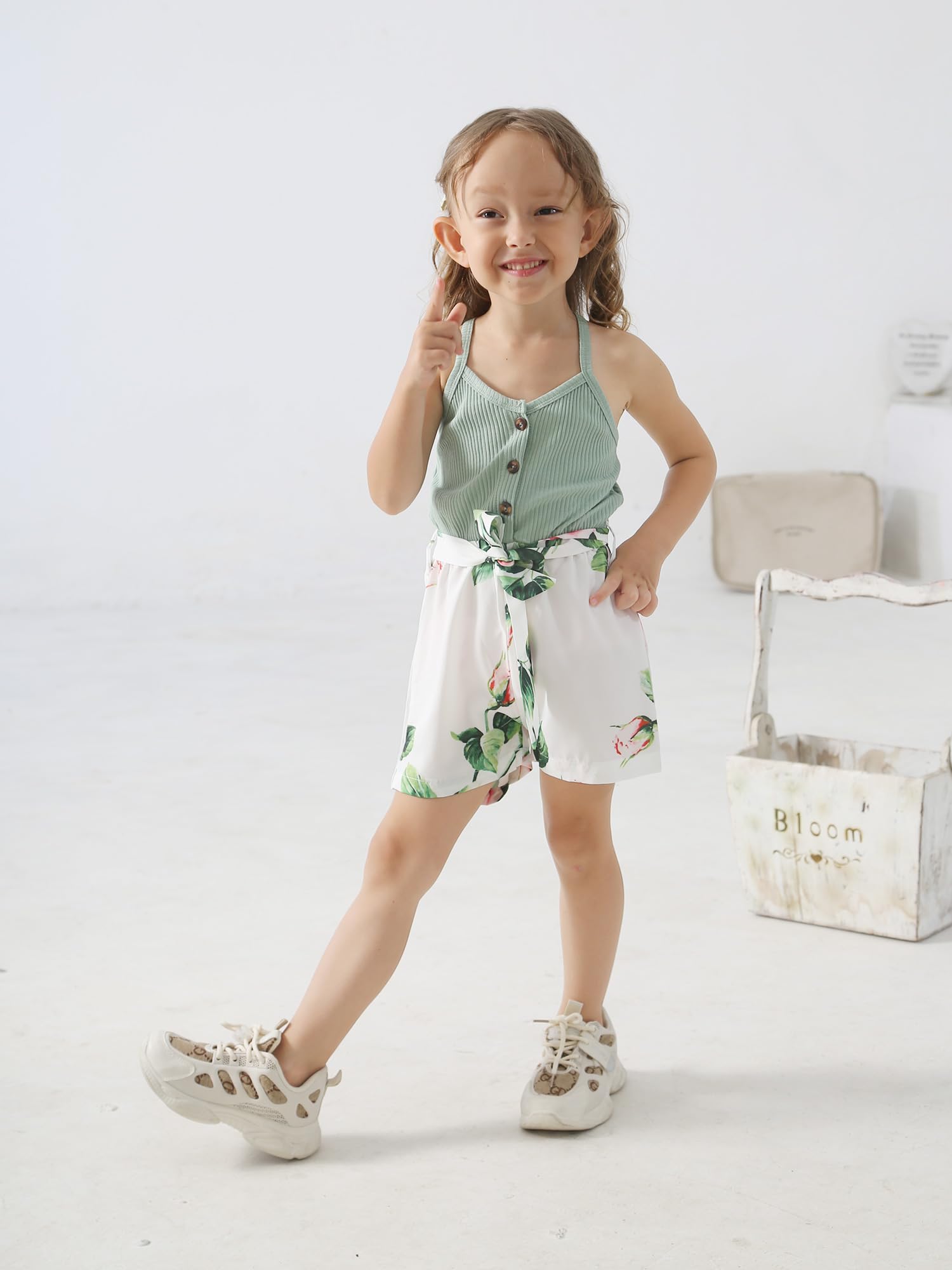 Adorable Floral Toddler Baby Girl Romper - Summer Sling Jumpsuit & Playsuit One-Piece Outfit | Perfect for Playdates, Beach Trips & Family Photos