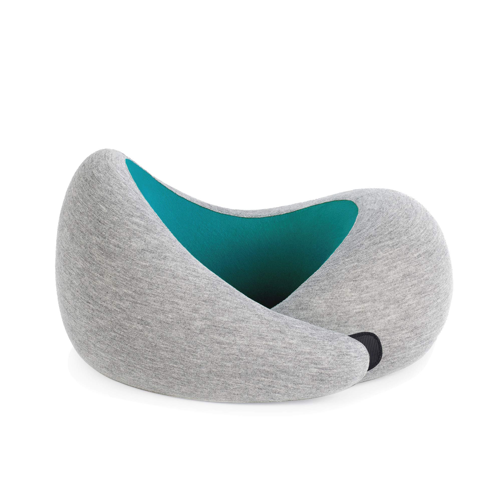 Ostrichpillow Go - Premium Memory Foam Travel Pillow for Airplane, Car & Office | Ergonomic Neck Support | Portable & Washable | Perfect for Long Flights, Road Trips & Work Breaks (Blue Reef)