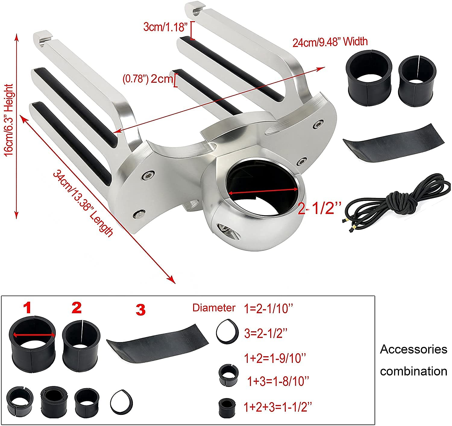 Amarine Made BAT Rack Wakeboard Tower Boat Board Racks - Wakeboard Holder Bracket ZJ-HSJ-006A for Wakeboarding, Watersports, and Boat Accessories - Perfect for Storing Wakeboards on Your Boat Tower During Water Activities