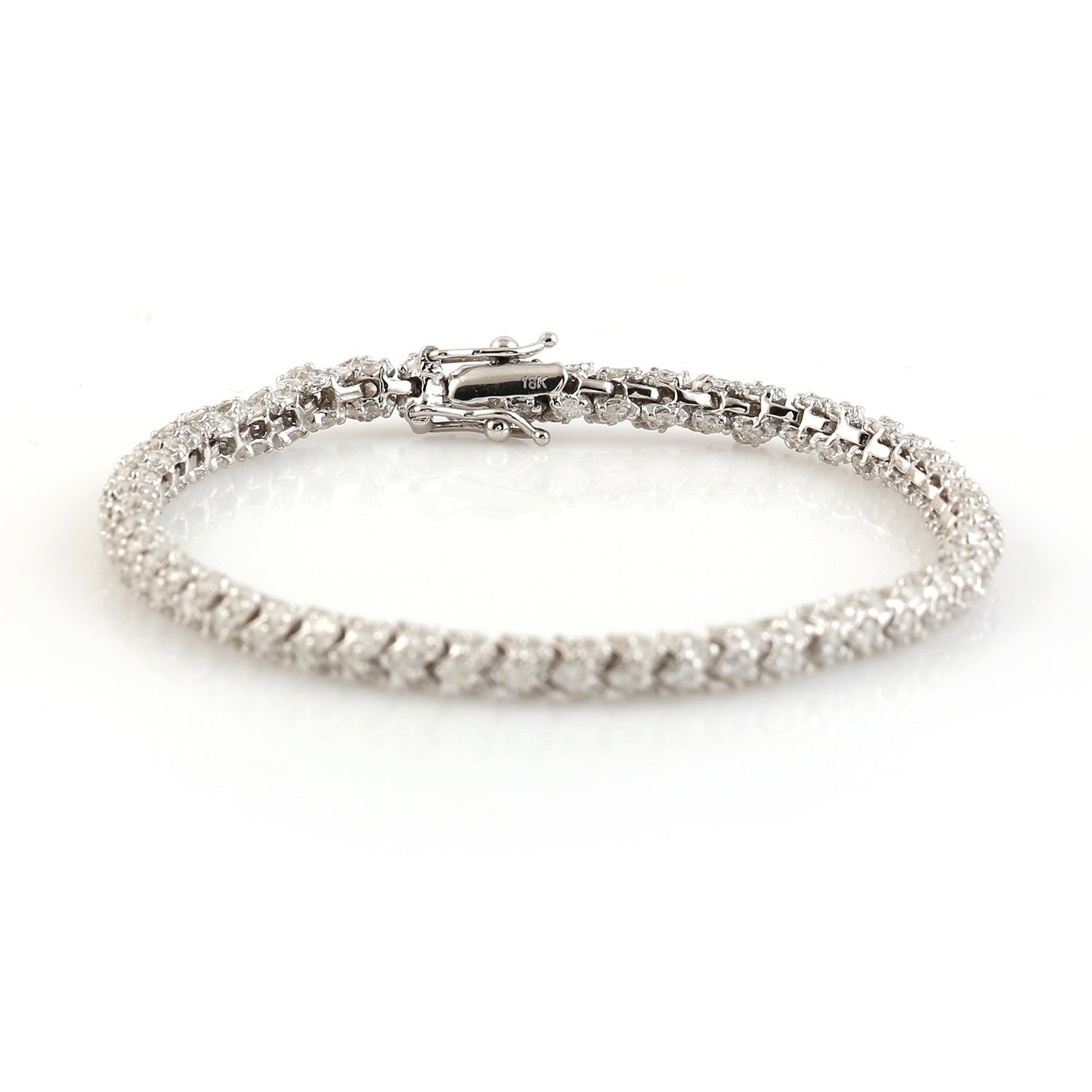 18K White Gold Pave Diamond Tennis Bracelet - Adjustable & Flexible Design for Women | Perfect for Weddings, Parties & Everyday Elegance
