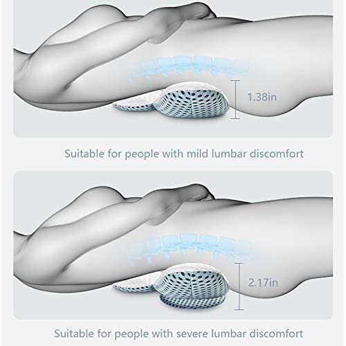 3D Lumbar Support Pillow - Adjustable Height Back Pain Relief Cushion for Bed, Office Chair & Car Seat - Orthopedic Comfort for Sleeping, Working & Traveling