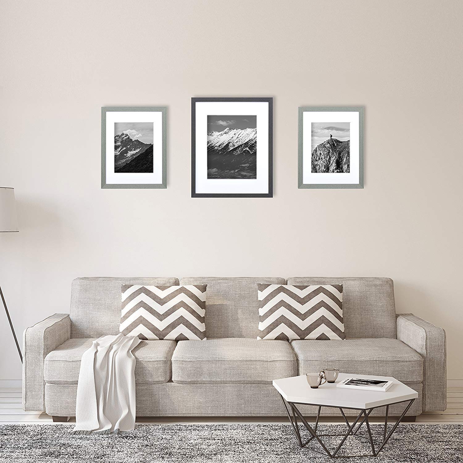 Modern Grey Barnwood Picture Frame 8x10 - Wall Decor for Home & Office