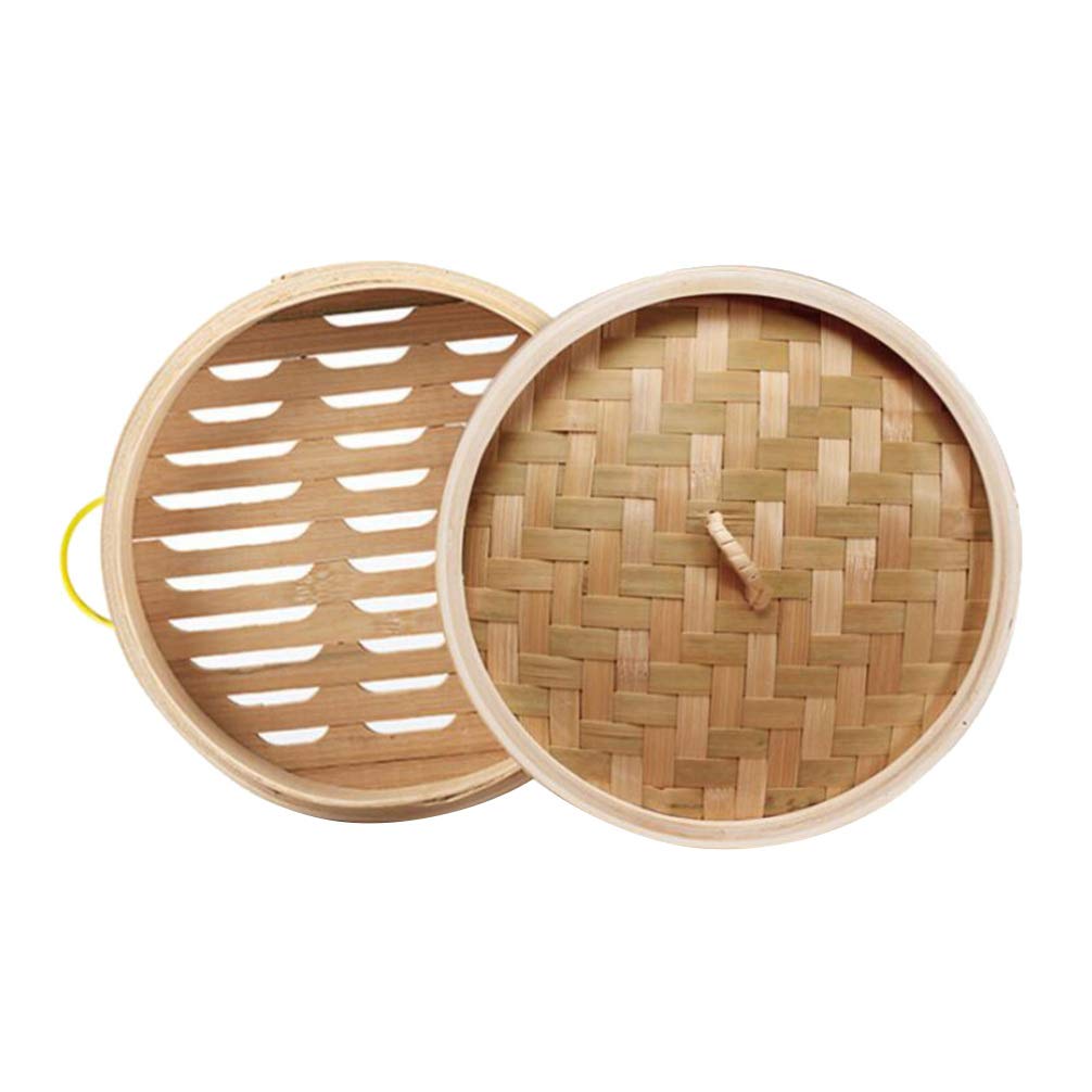 Handmade Bamboo Steamer Basket 20cm - Asian Wooden Dumpling Steamer with Lid & Handles for Buns, Dim Sum & Bao - Perfect for Home Kitchen Cooking, Meal Prep & Traditional Asian Cuisine