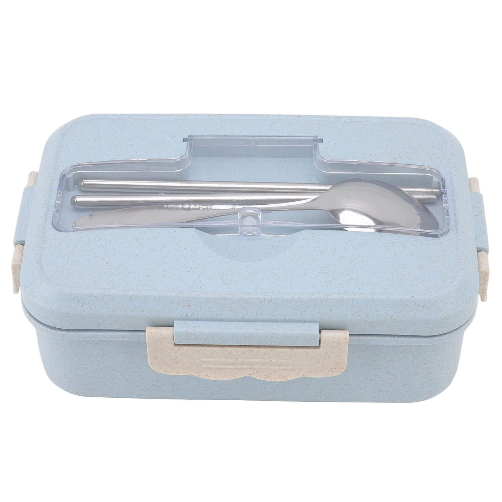 Leakproof Kids Bento Box - Large Capacity Portable Lunch Box with Tableware Set for Children, School & Office Use | Nordic Blue Design for Easy Meal Prep