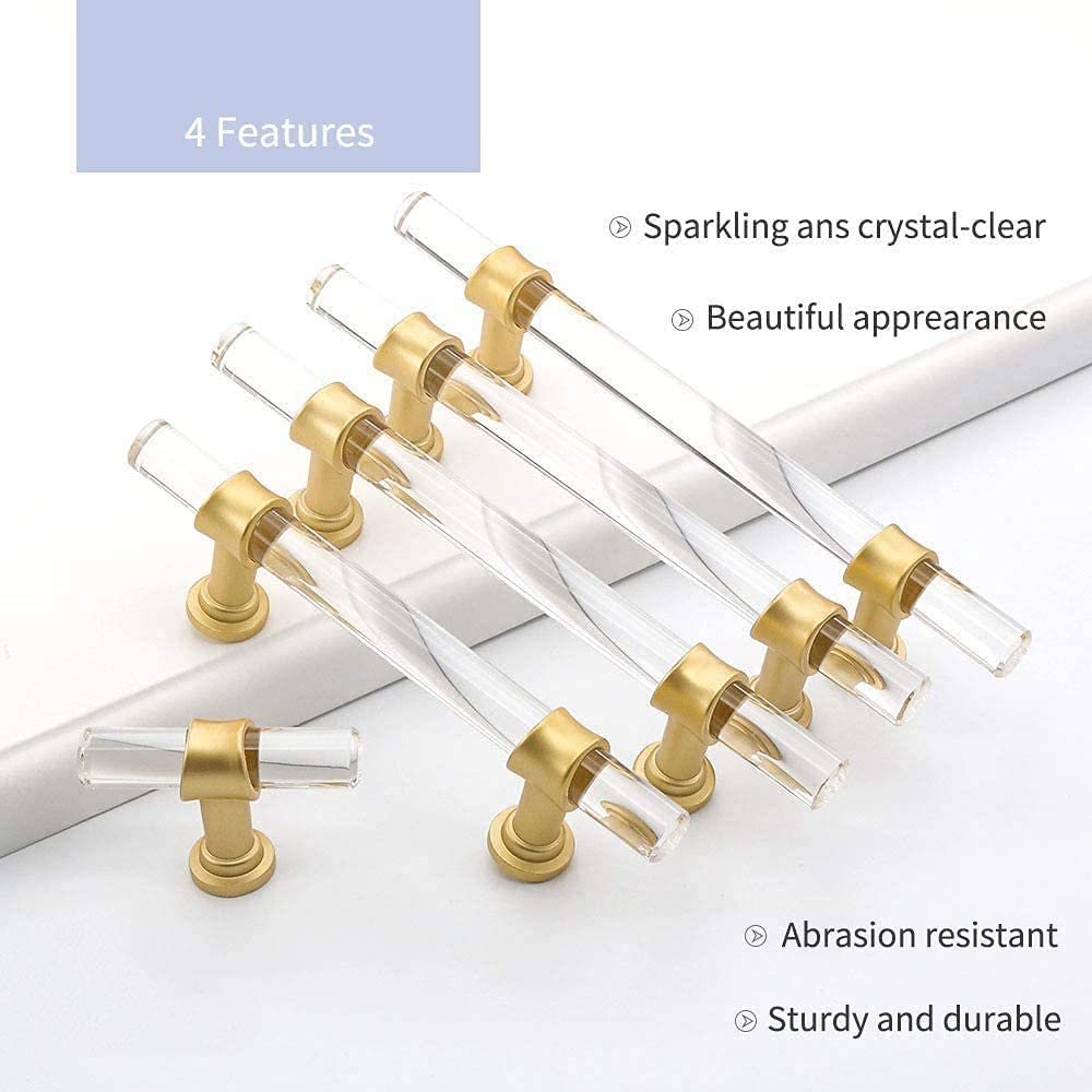 3in Brass Cabinet Pulls - Gold Drawer Handles (30 Pack) for Kitchen & Dresser