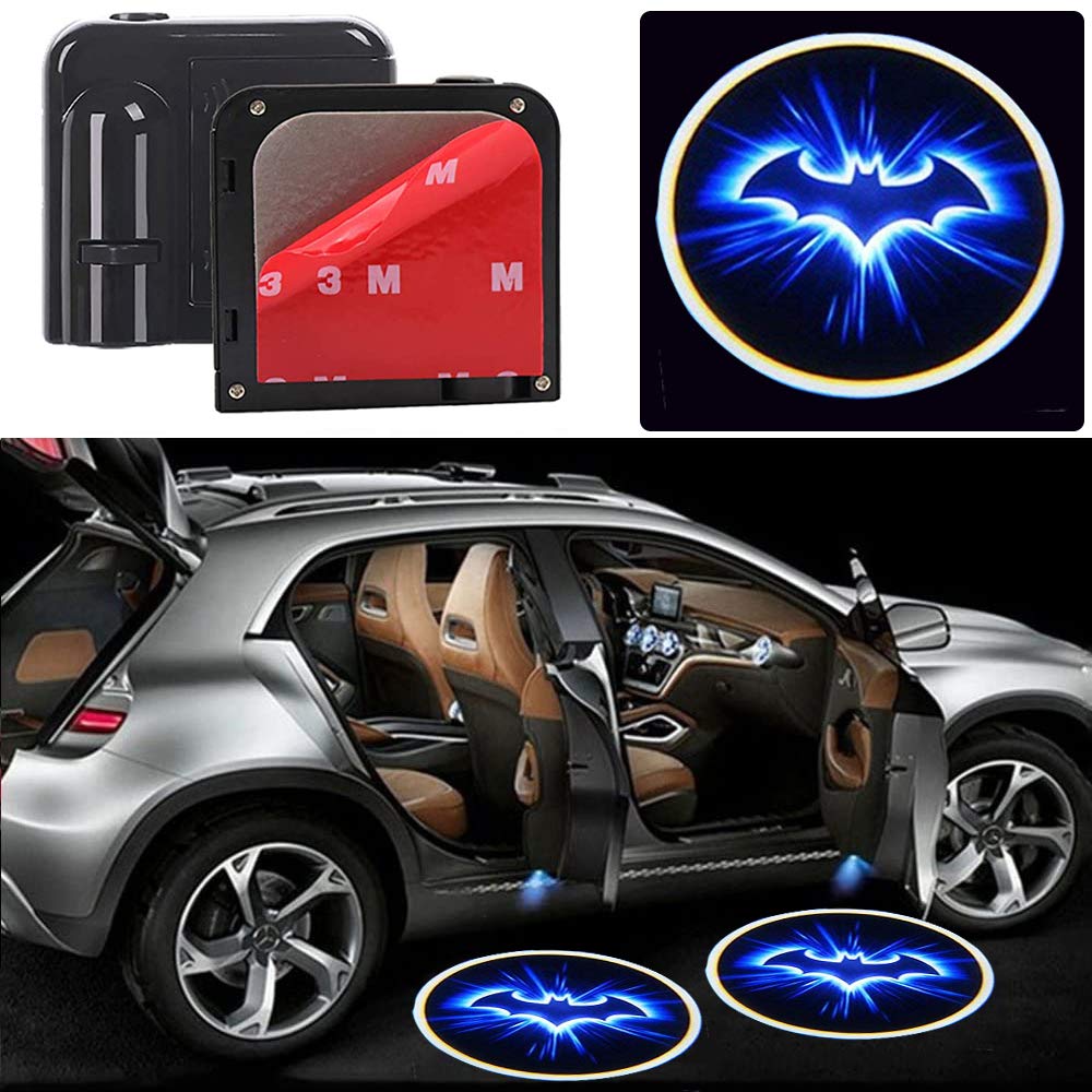 Batman Logo Wireless Car Door LED Projector Light - 2Pcs HD Ghost Shadow Welcome Lamp for All Cars | Perfect for Night Driving & Superhero Fans