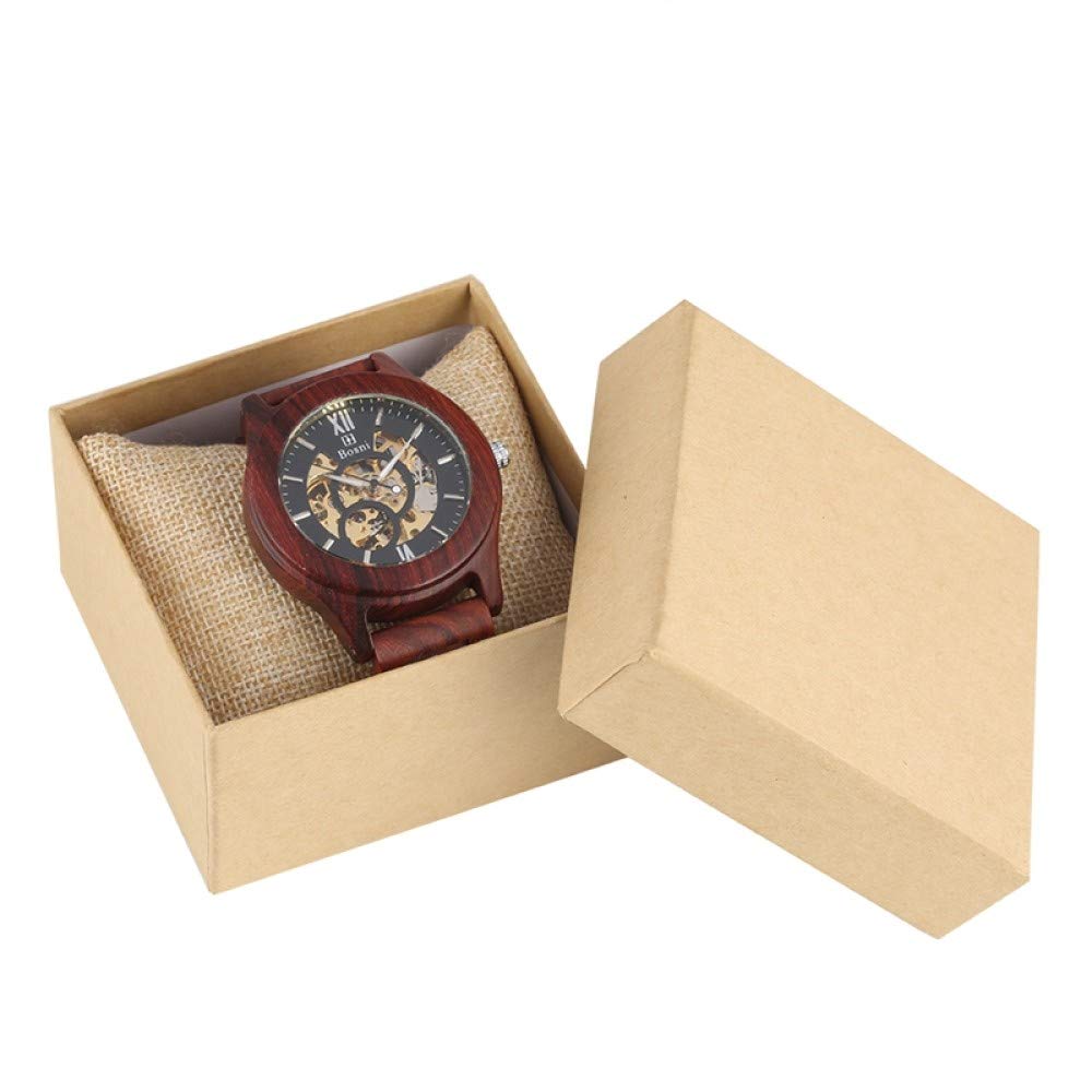 Luxury Men's Wooden Watch - Royal Red Sandalwood Automatic Mechanical Timepiece for Formal & Casual Wear