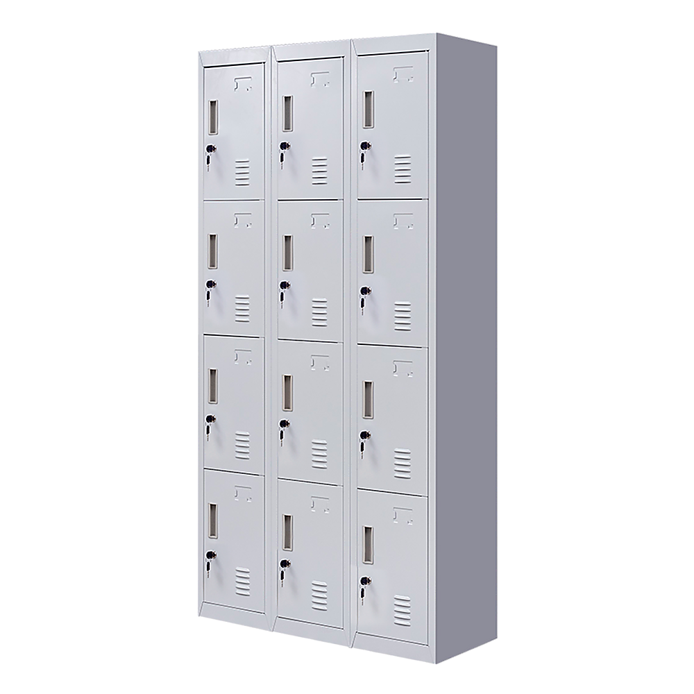 12-Door Locker with Standard Lock & Keys - Secure Storage for Office, Gym, Shed, School & Home | Perfect for Employee Lockers, Sports Equipment & Personal Belongings