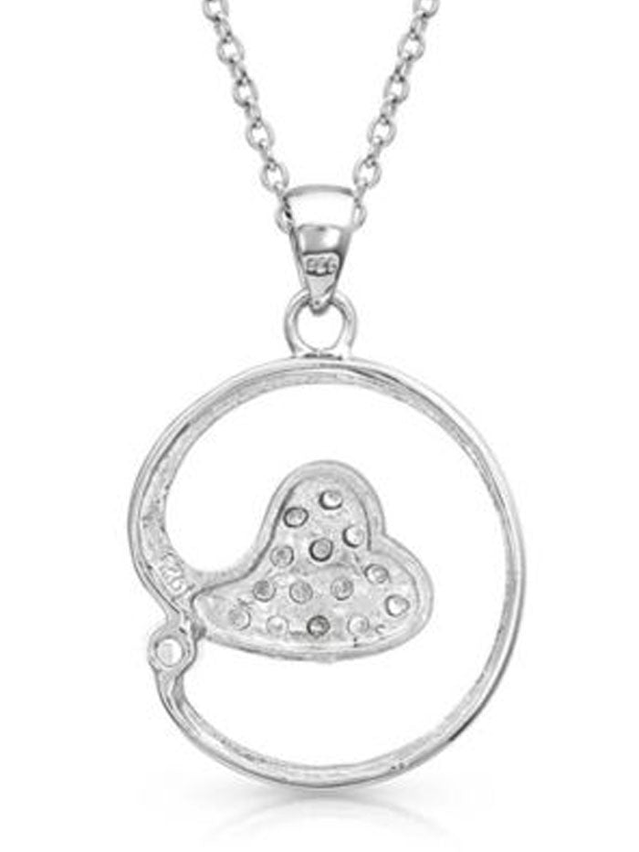 Montana Silversmiths NC4184 D Women's Heart and Hug Necklace - Sterling Silver Pendant for Valentine's Day, Anniversary & Everyday Wear
