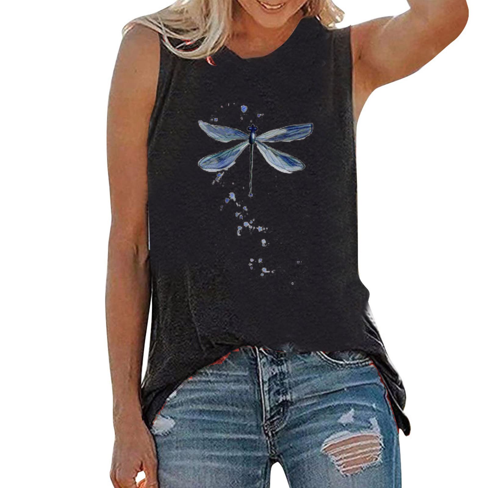 Smooto Women's Summer Blouse - Cute Scalloped Cut Out Short Sleeve Casual T-Shirt - Gothic Style Tank Top - Black XXL - Perfect for Beach Outings, Music Festivals & Summer Vacations