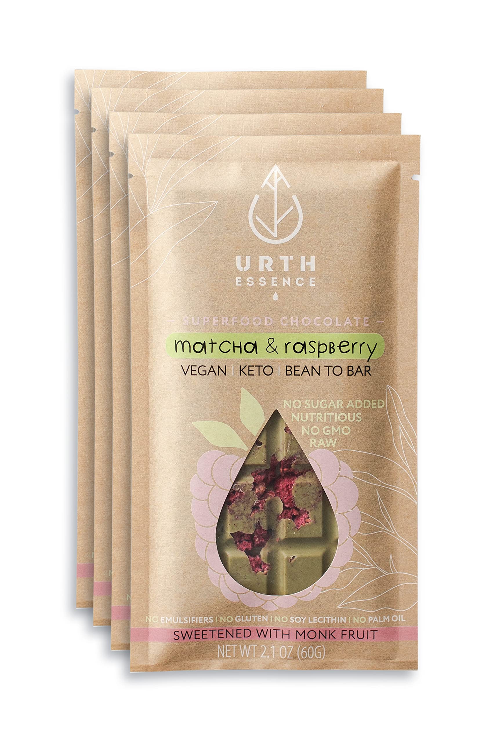 Sugar Free Vegan Chocolate Bars - Keto Friendly, Dairy Free, Organic White Chocolate Matcha Raspberry | Healthy Snack for Keto Diet, Vegan Gifts & Low Carb Lifestyle | Perfect for Dessert, Gifting & Weight Management