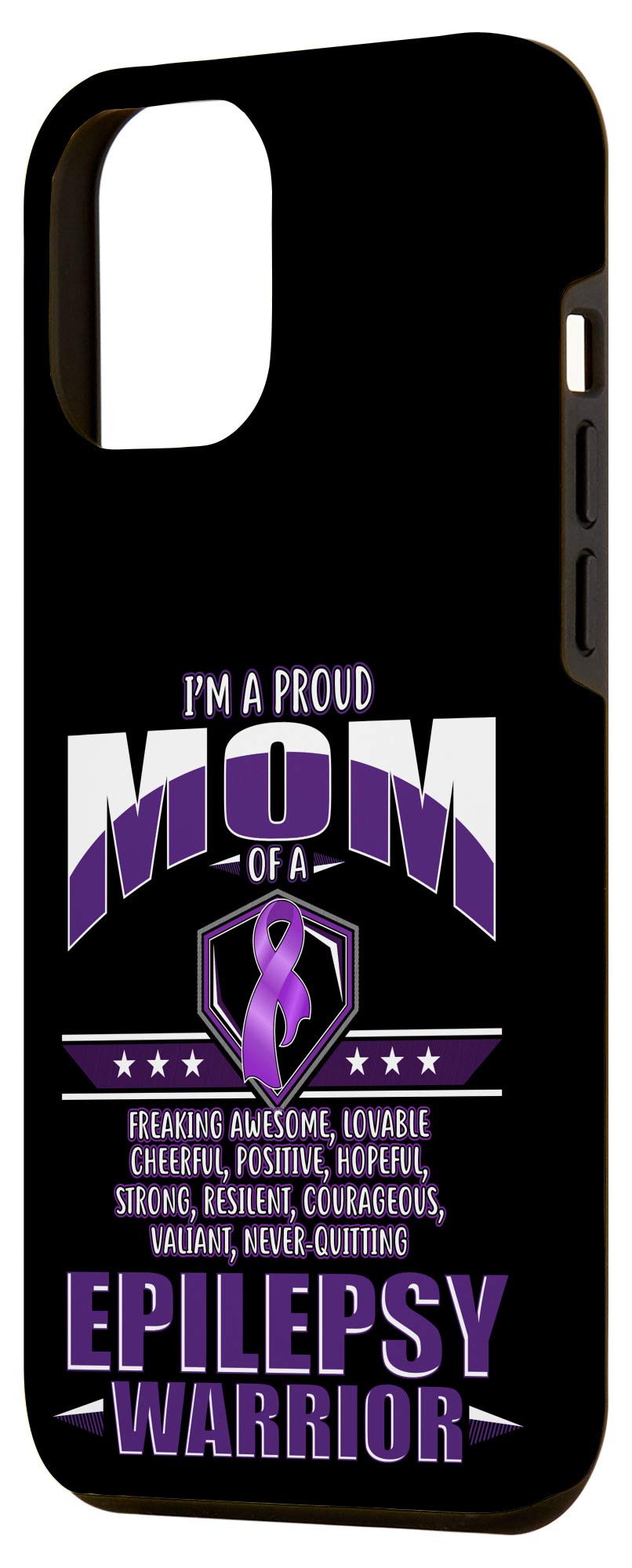iPhone 12 Pro Max Case - Purple Ribbon Epilepsy Awareness Cover for Proud Moms | Support Childhood Epilepsy | Perfect for Everyday Use & Awareness Campaigns