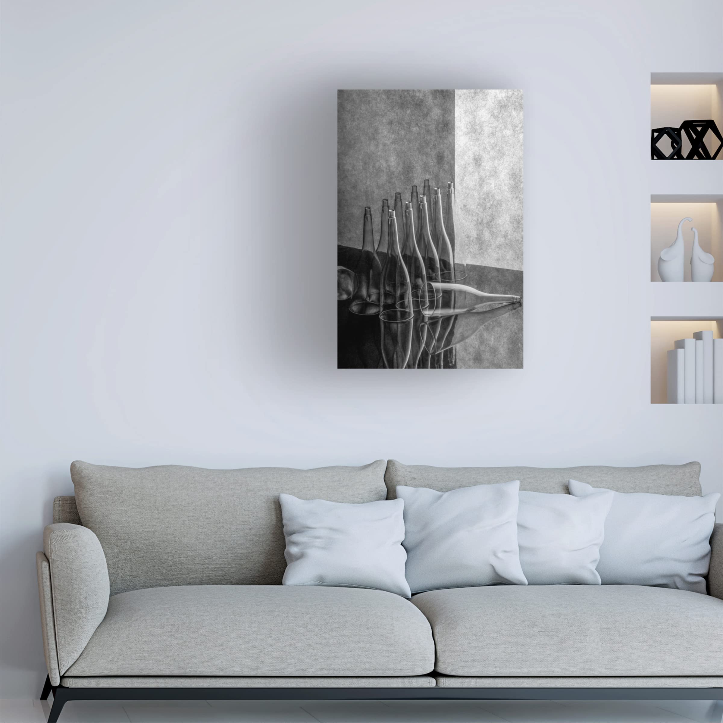 Brig Barkow 'Still Life With Transparent Figures' Canvas Wall Art Print - Modern Abstract Painting for Living Room, Bedroom & Office Decor