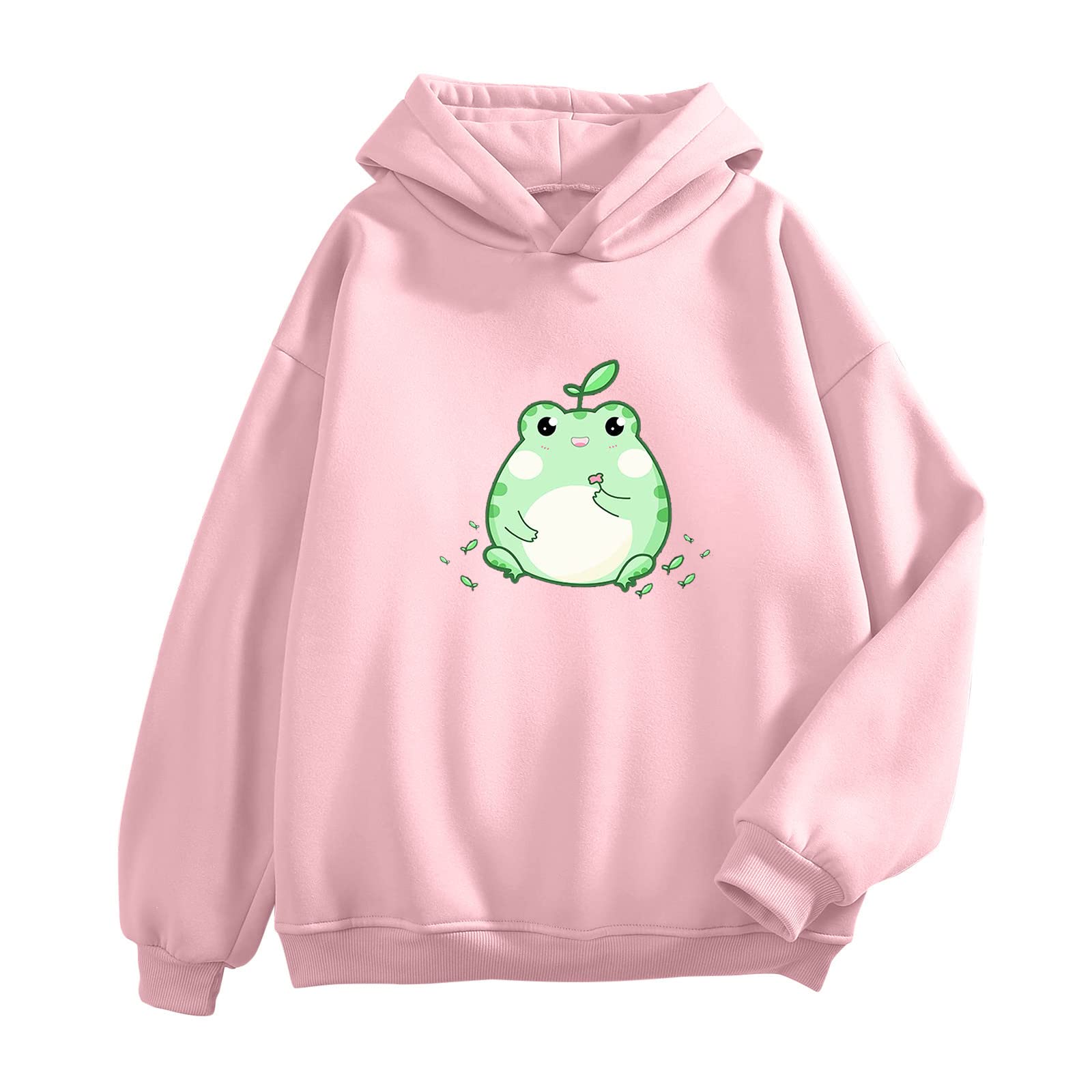 Women's Cute Frog Print Zip-Up Hoodie Sweater - Long Sleeve Knitted Casual Pullover for Women | Perfect for Fall Fashion, Lounge Wear & Outdoor Activities