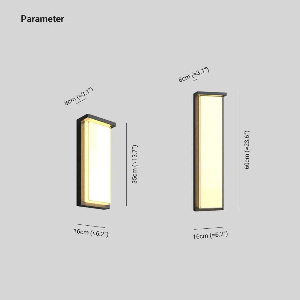Solar Powered LED Outdoor Wall Lights - Waterproof Rectangle Design for Patio, Garden, and Porch Lighting - Energy Efficient & Weather Resistant