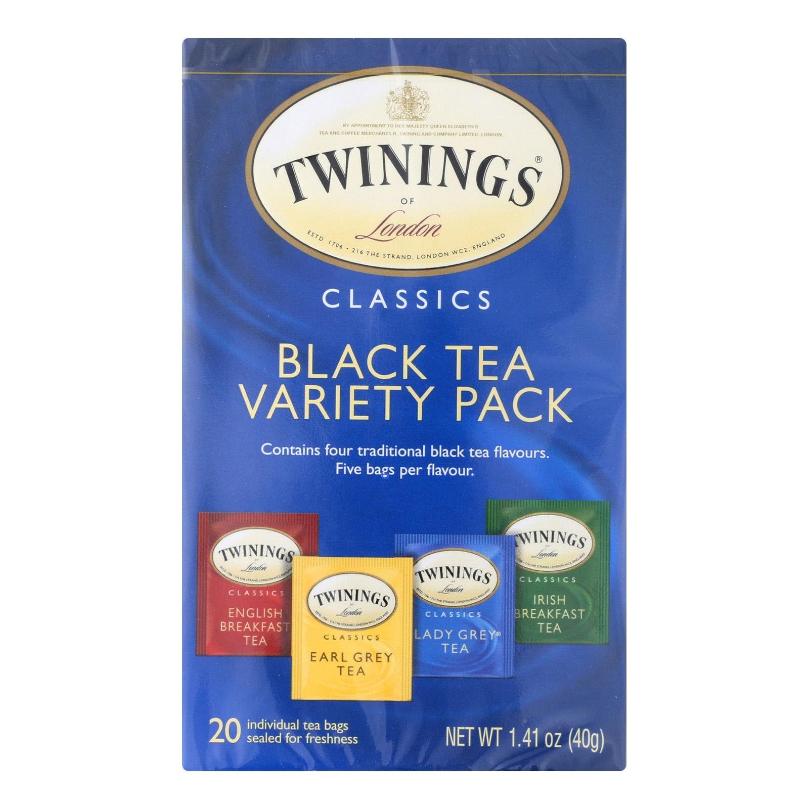 Twinings Variety Pack Tea - 20 Tea Bags Per Pack, 6 Packs (120 Tea Bags Total) - English Breakfast, Earl Grey & Herbal Tea Assortment - Perfect for Office, Home & Gifting