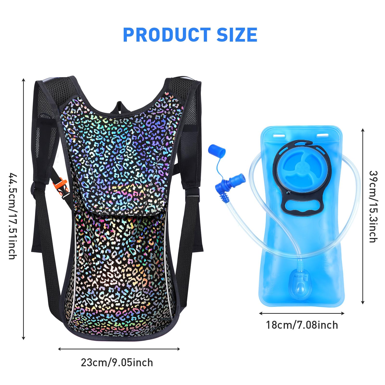 2L Hydration Pack with Lightweight Water Bladder - Best Rave & Festival Backpack for Hiking, Running, Biking | Stay Hydrated During Outdoor Adventures & Music Events