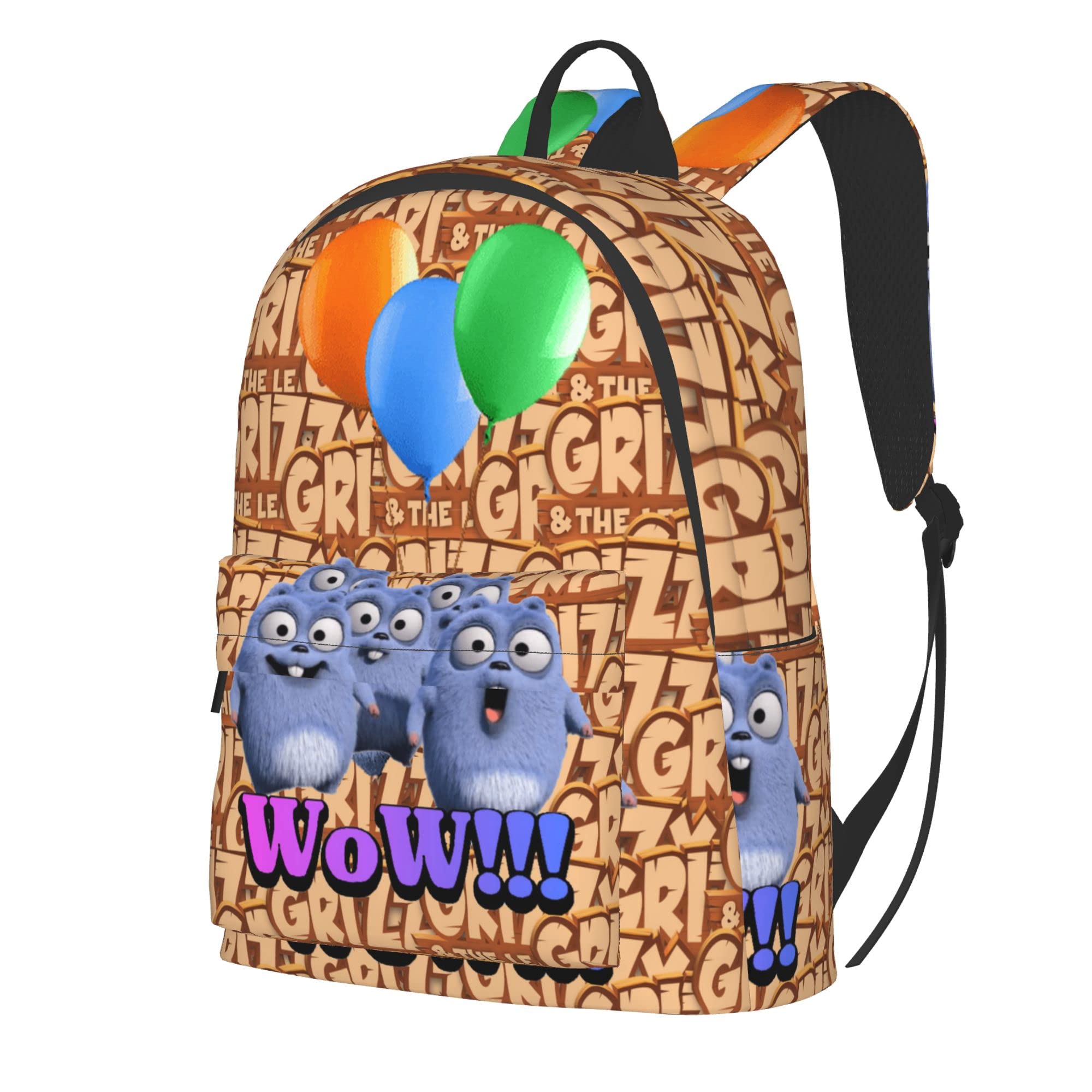 Grizzy and The Lemmings Backpack for Men & Women - 16 Inch Casual Daypack, Travel Laptop Backpack with Multiple Pockets - Perfect for School, Work, Hiking and Daily Commute (Style 1)