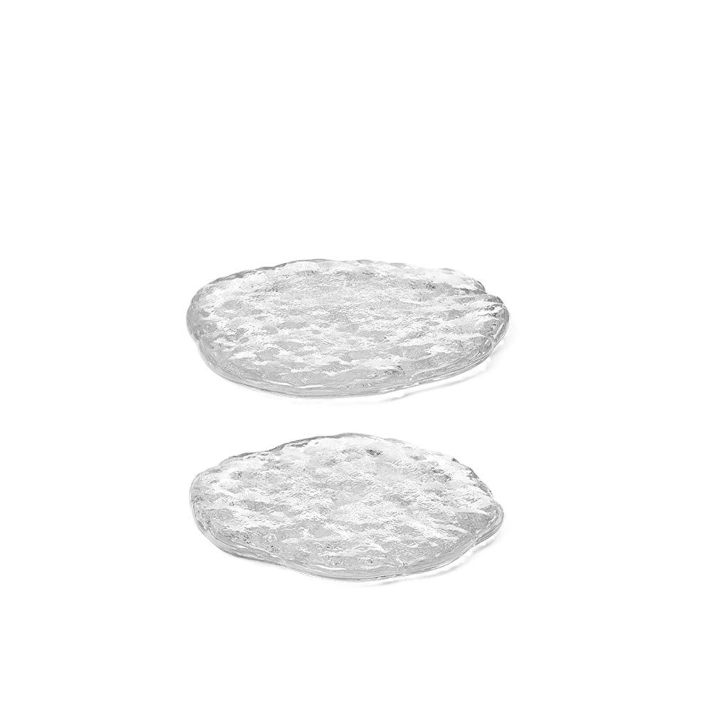 FERM LIVING Momento Glass Stones - Large Clear Decorative Stones Set of 2 for Home Decor, Table Centerpiece & Wedding Decorations