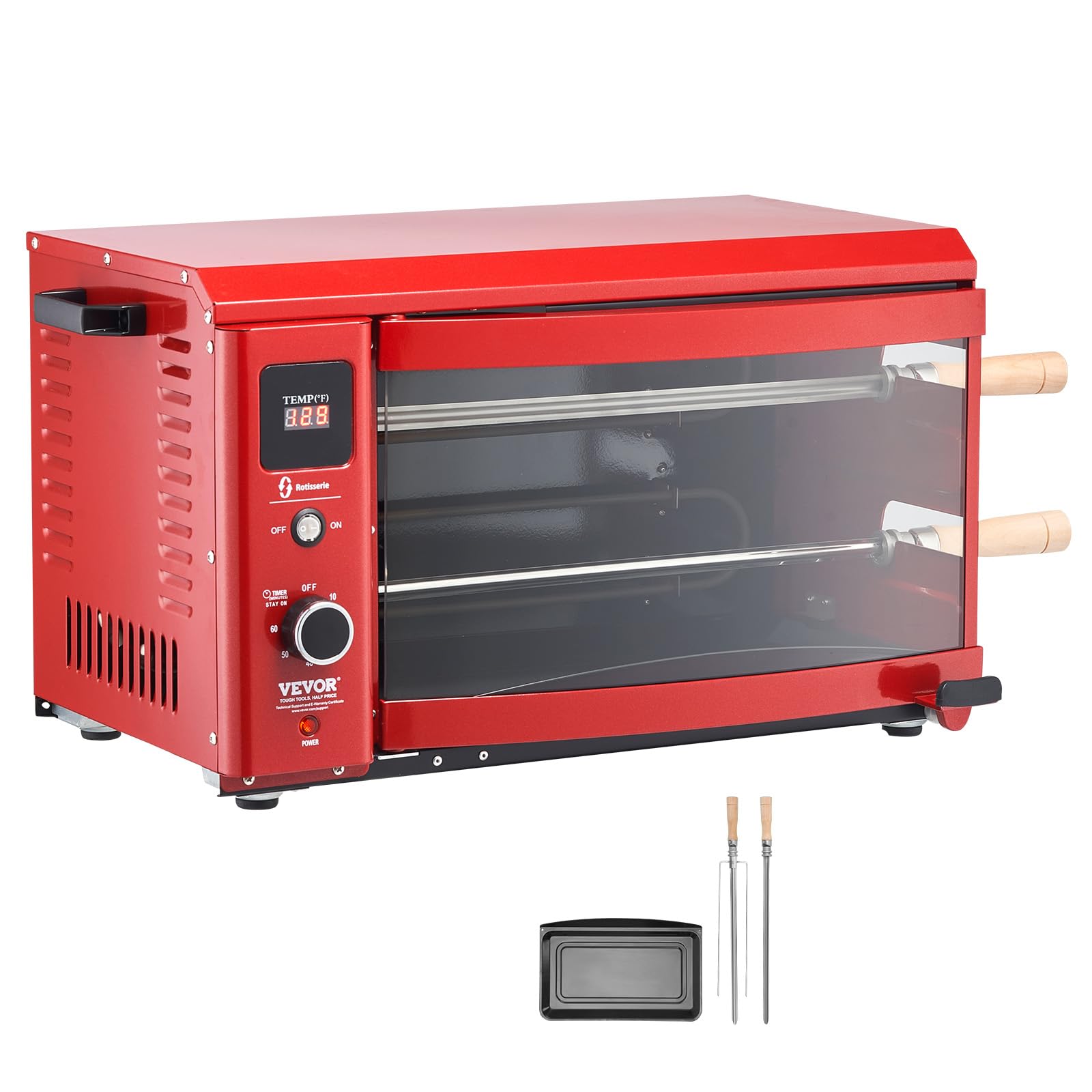 VEVOR Electric Shawarma Grill Machine - 2 String BBQ Rotisserie Oven for Chicken, Gyro & Doner Kebab | Commercial & Home Use | Perfect for Restaurants, Kitchen Parties & Outdoor Events