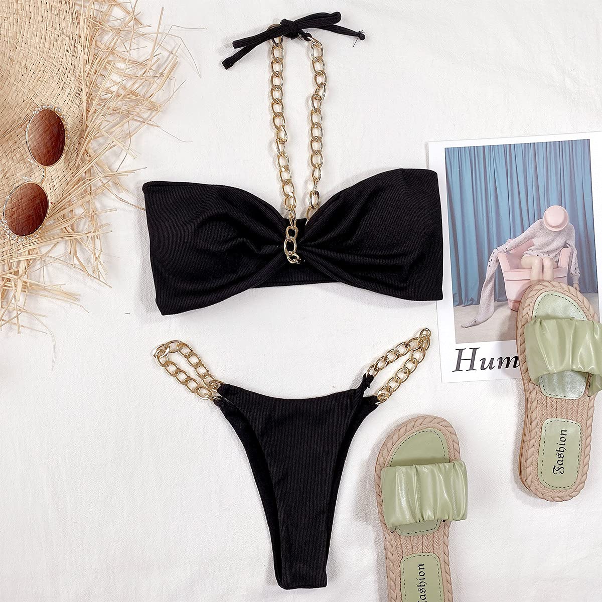 YAUASOPA Underwire Bikini Top - V-Wired Swimwear Set for Beach & Pool
