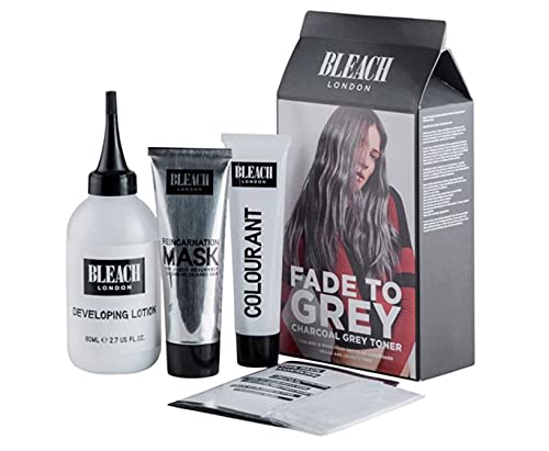 Bleach London Fade to Grey Hair Kit - Toning Kit with Fade to Grey Shampoo & Conditioner (250ml Each) for Silver & Gray Hair Maintenance - Perfect for At-Home Salon Treatments & DIY Hair Coloring