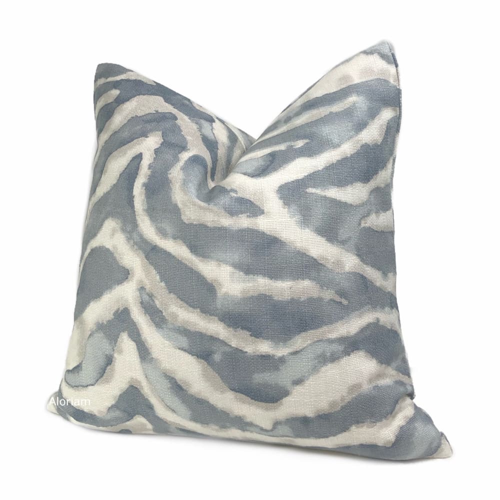 Tadu Slate Gray Watercolor Tiger Stripe Pillow Cover - Decorative Throw Pillow Case for Sofa, Bed, Couch - Animal Print Home Decor for Living Room, Bedroom