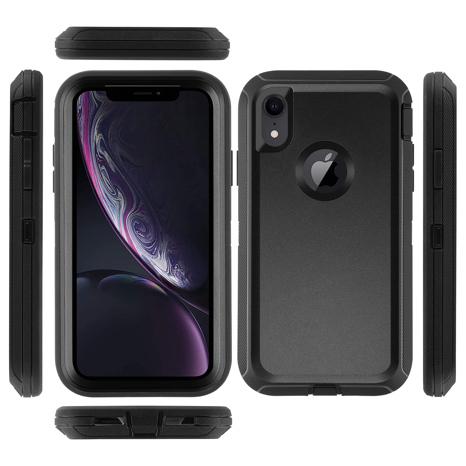 Shockproof Military Grade Heavy Duty Protective Case for iPhone XR 6.1 Inch - Drop Proof Bumper Cover, Black | Perfect for Outdoor Activities, Travel & Daily Protection