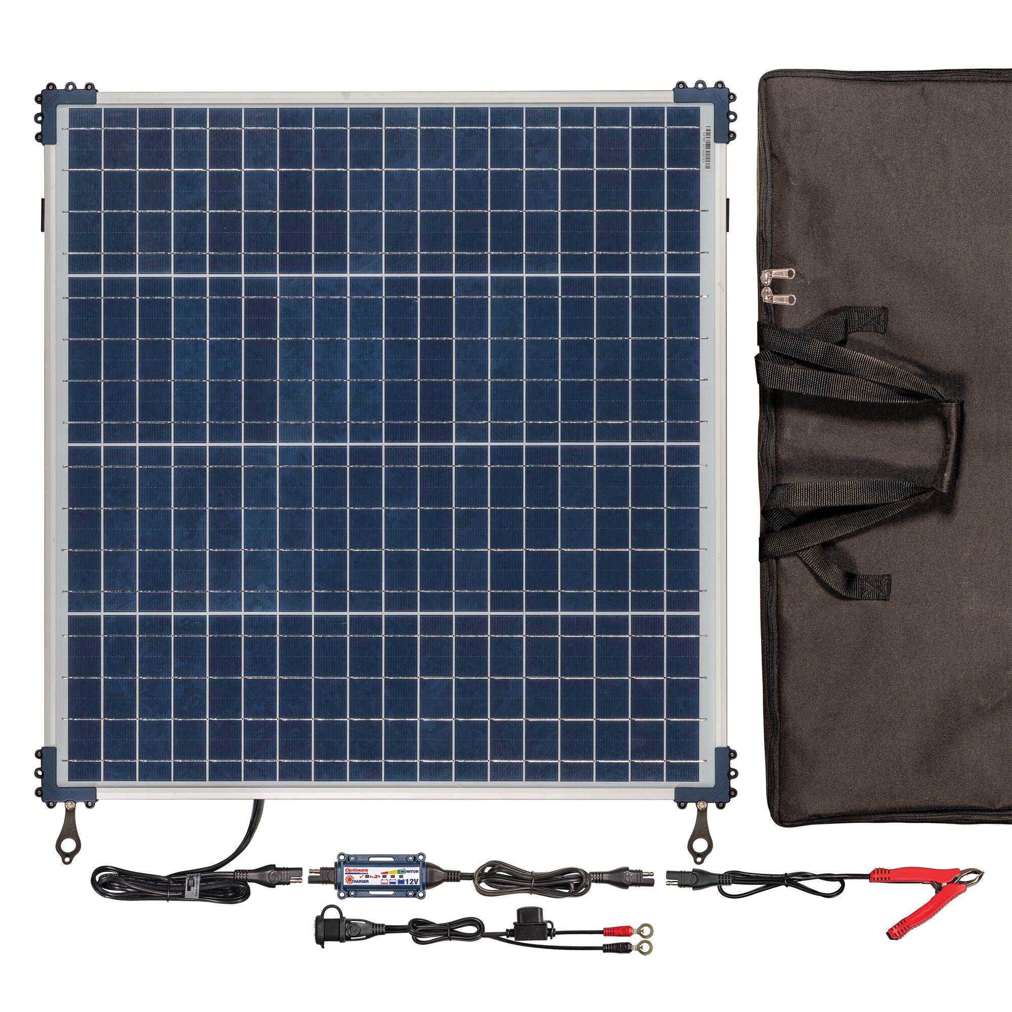 Optimate Solar 60W Weatherproof Solar Panel Charger Kit - 12V 5A 6-Step Battery Charger & Maintainer for Cars, RVs, Boats - Portable Power Solution for Camping, Travel & Outdoor Adventures