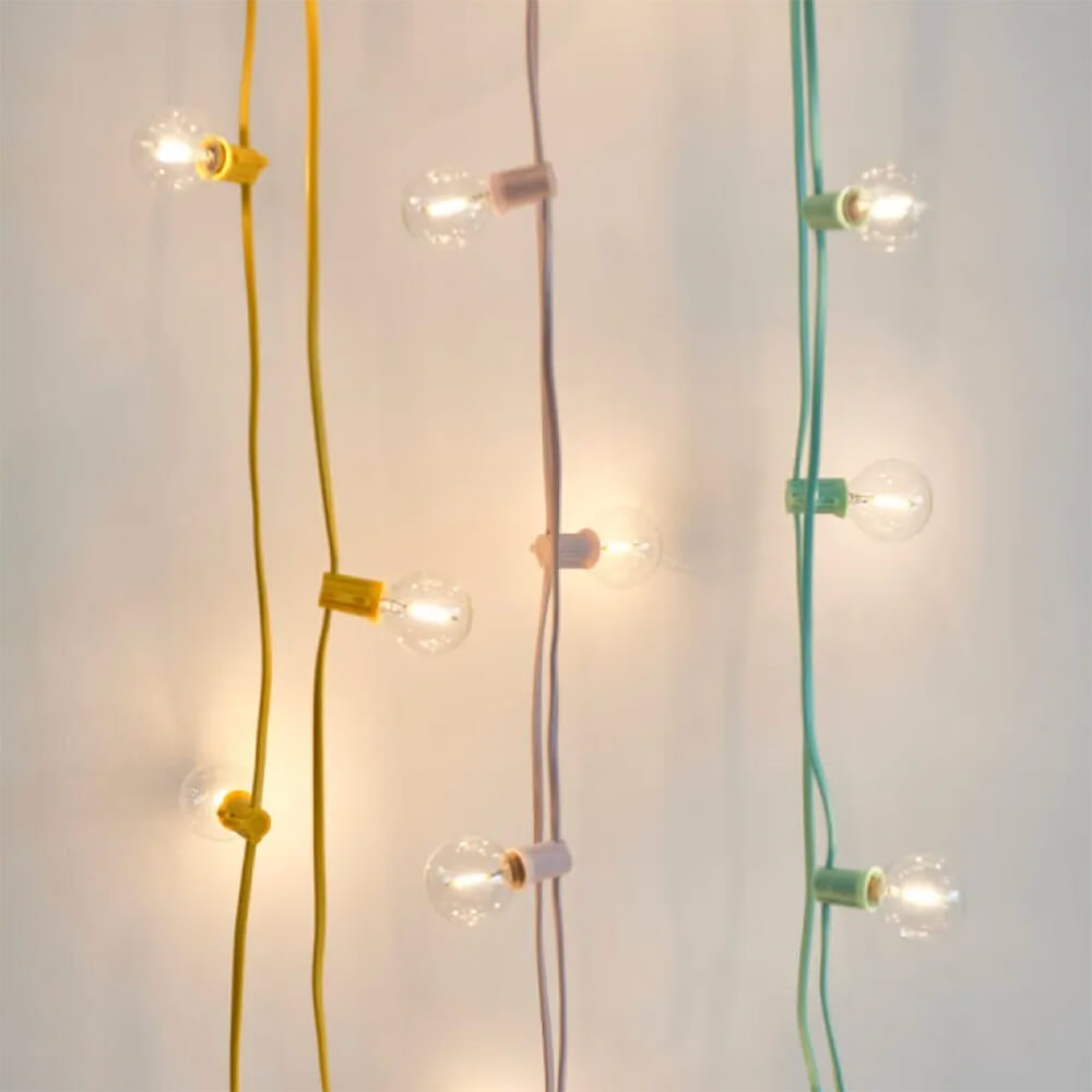 15 LED Pink Festoon Lights - Outdoor String Lights for Patio, Garden, Wedding & Party Decorations