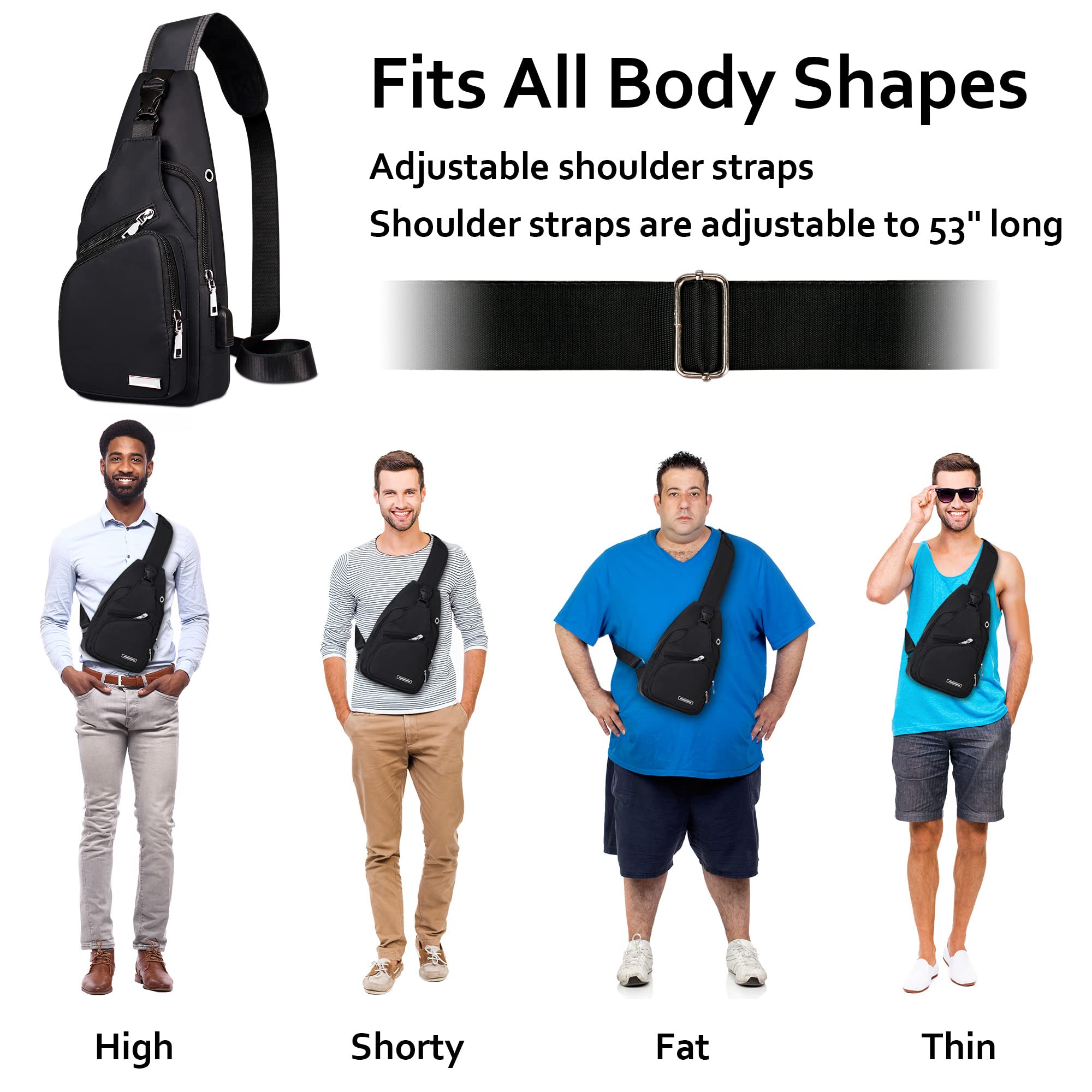 Waterproof Sling Bag for Men & Women - Lightweight Crossbody Backpack for Hiking, Travel & Daily Use | Durable Chest Shoulder Bag for Outdoor Activities, Commuting & Shopping