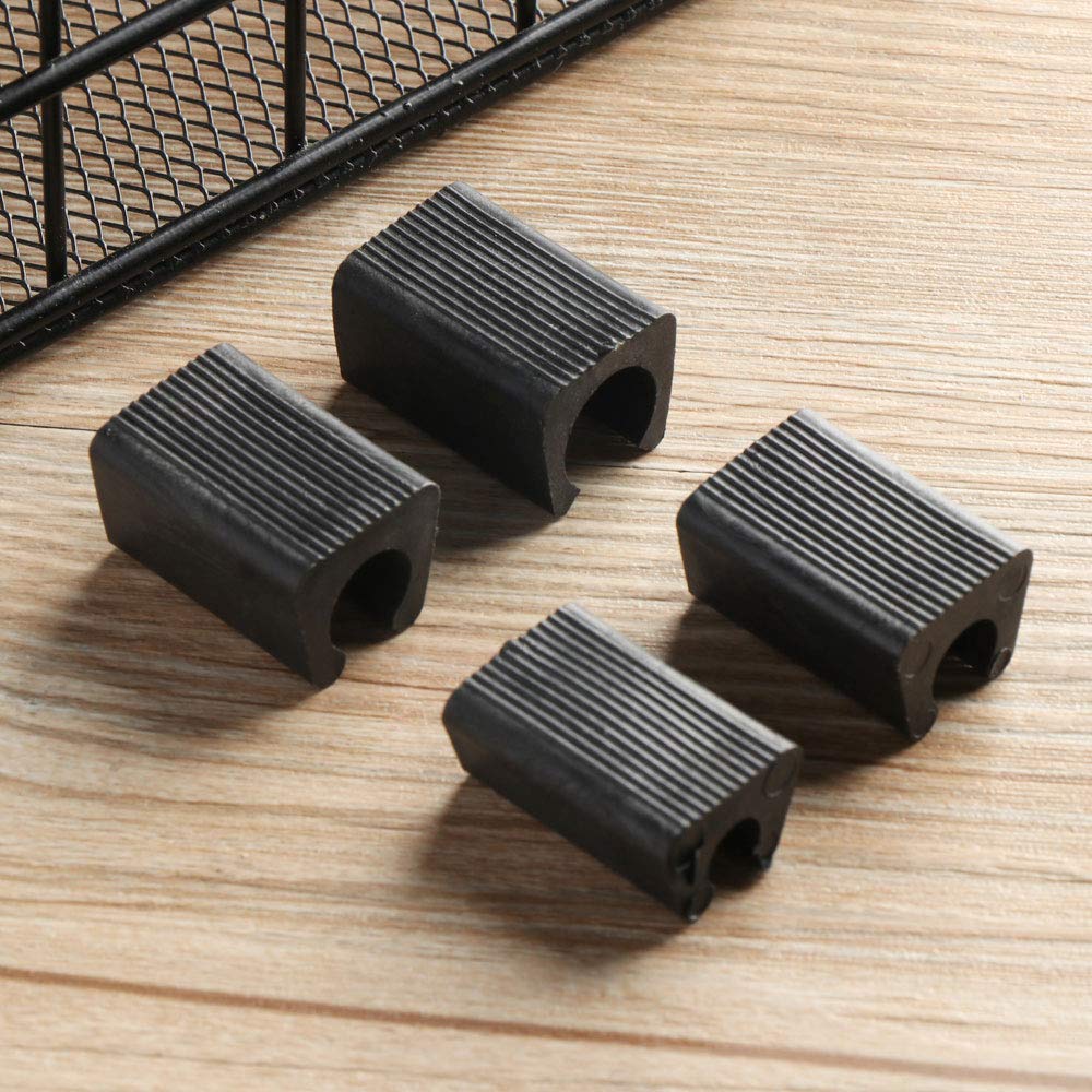 Plastic U-Shaped Chair Leg Caps - 12mm Diameter, Black - Protects Floors from Scratches (Pack of 20) - Ideal for Steel Tubular Chairs in Homes & Offices