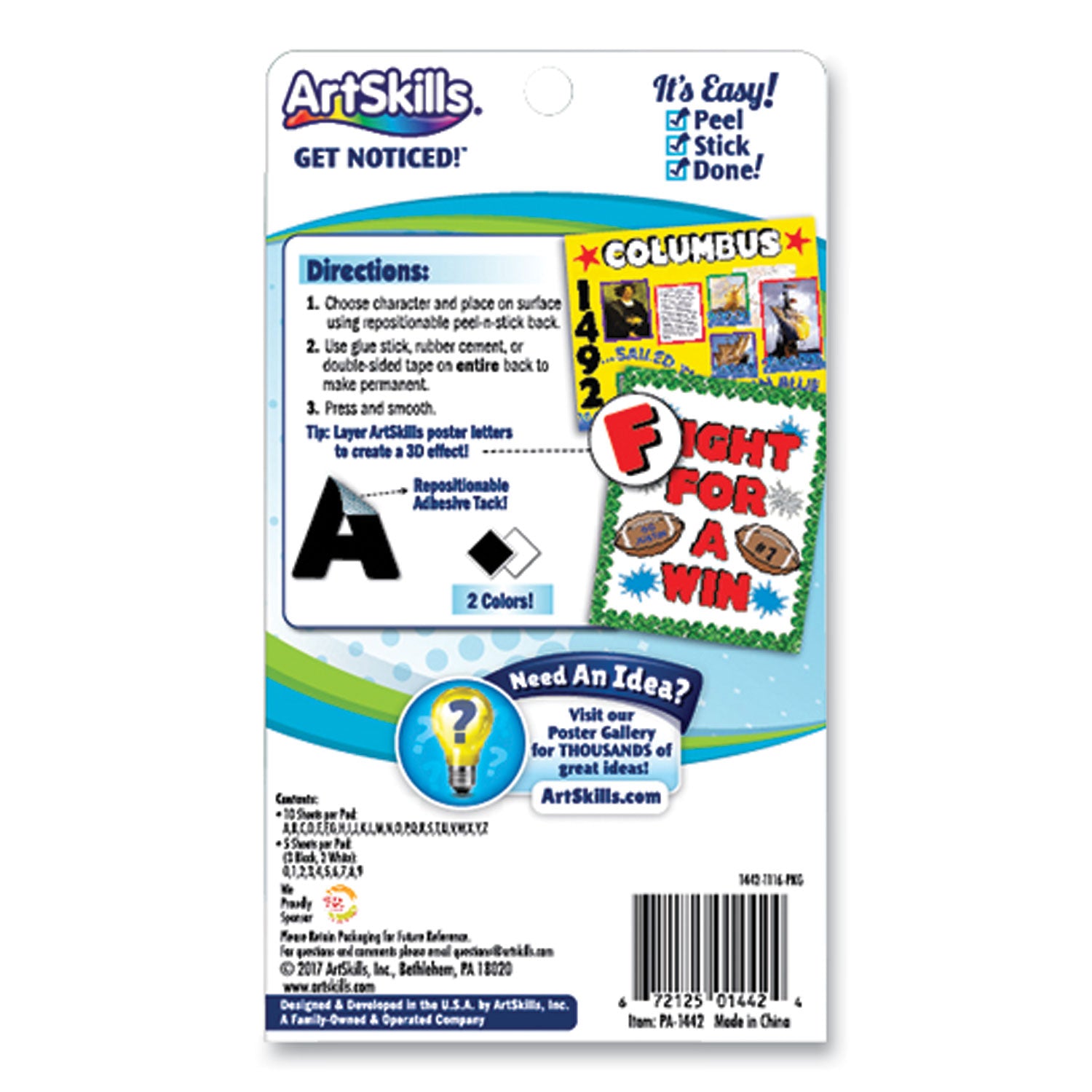ArtSkills® Black and White Poster Letters and Numbers Set - 310 Pieces, 10 Inch Height - Perfect for Classroom Decor, Bulletin Boards, and DIY Craft Projects