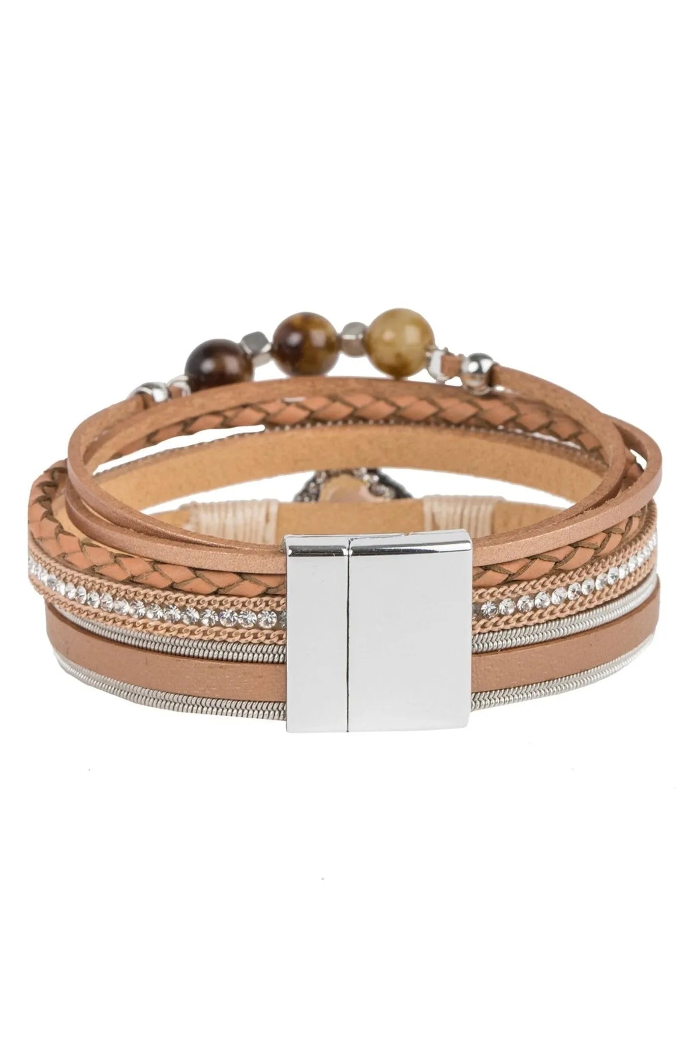 Elegant Crystal Beaded Leather Bracelet for Women - Boho Chic Handmade Jewelry Gift for Birthday, Anniversary & Special Occasions - Perfect for Parties, Weddings & Everyday Wear