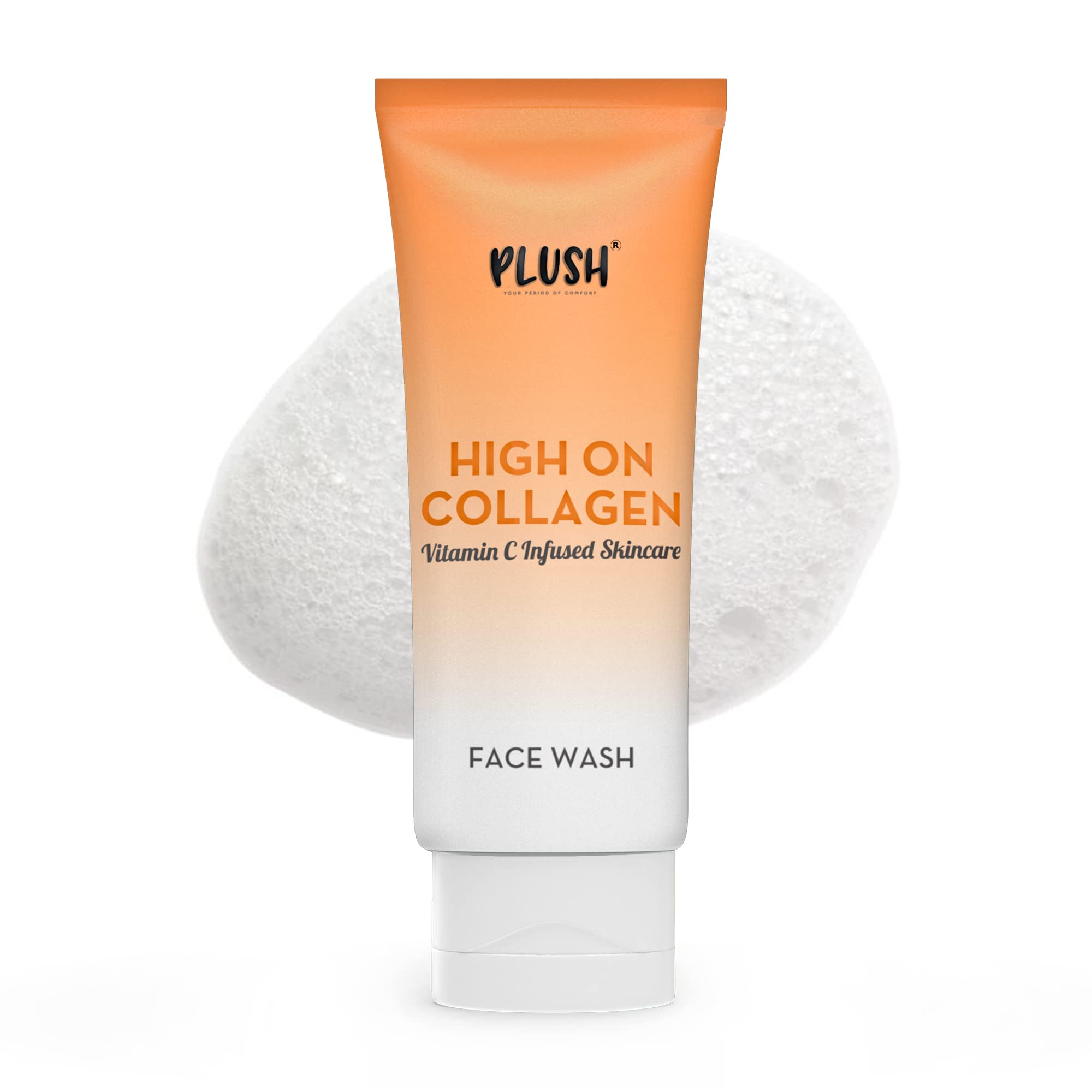 Niacinamide & Vitamin C Collagen Plush High Gentle Face Wash with Natural Exfoliating Beads - Fights Pigmentation, Dark Spots & Anti-Aging | Suitable for All Skin Types | 100ml | Perfect for Daily Skincare Routine & Sensitive Skin Care