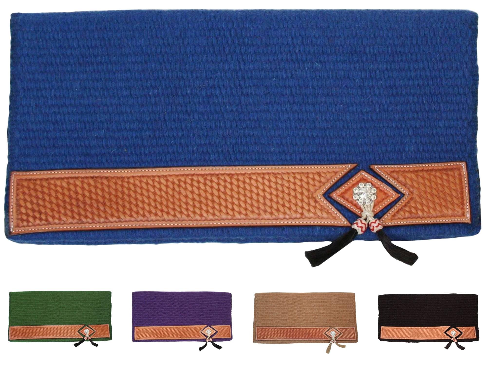 Premium New Zealand Wool Saddle Blanket with Leather Straps - 24